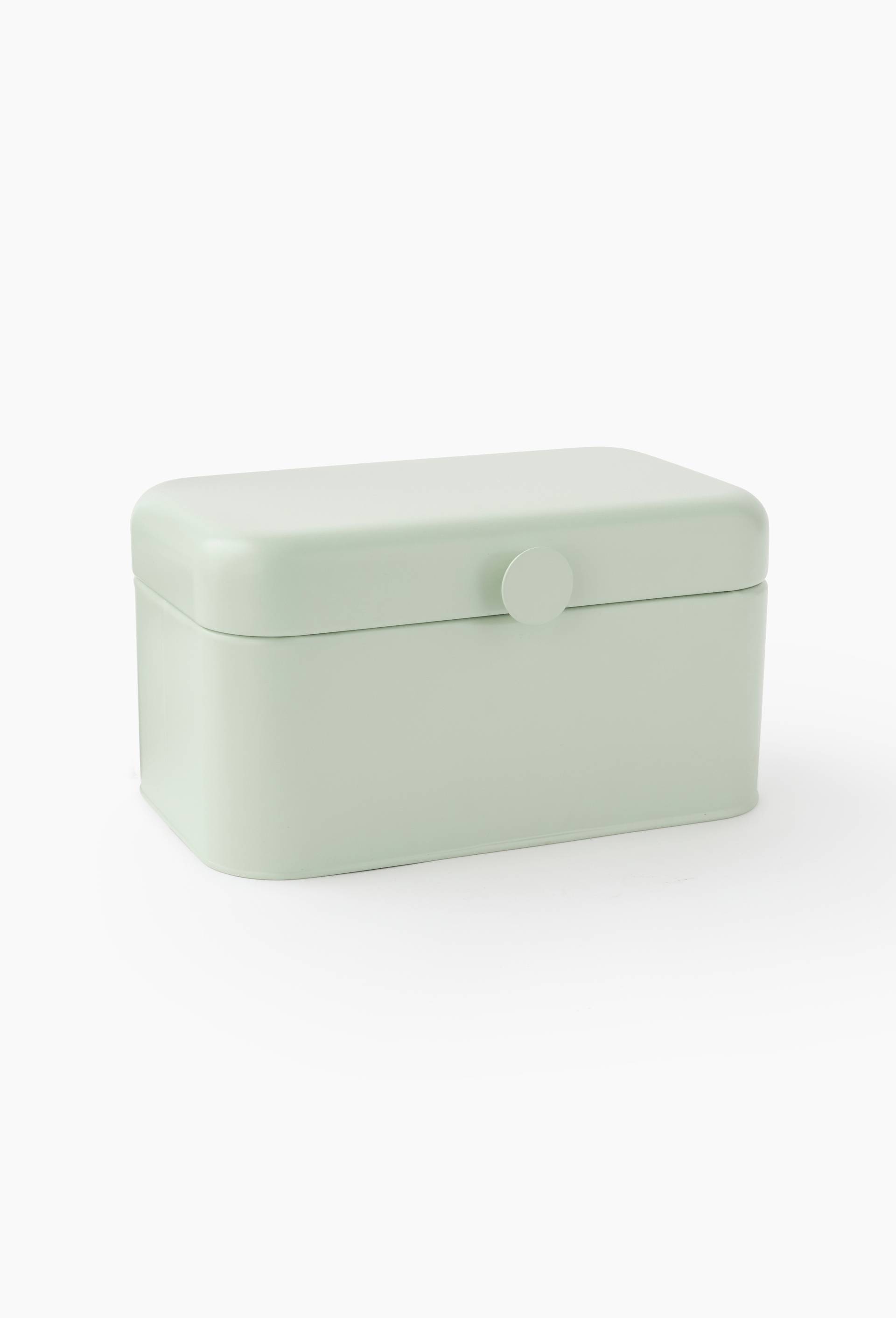 Boite avec bouton, 30,5X18,5X15,5cm, en fer, Vert clair, large image number 0