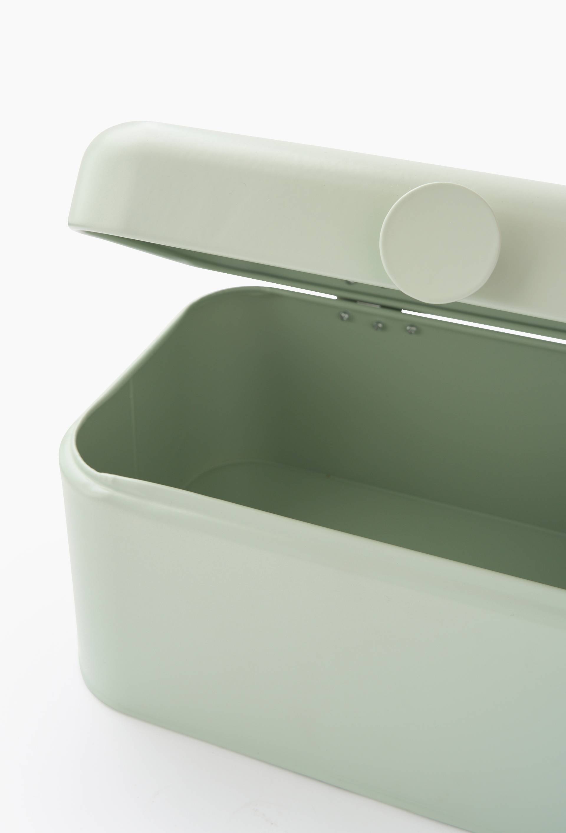 Boite avec bouton, 30,5X18,5X15,5cm, en fer, Vert clair, large image number 1.0