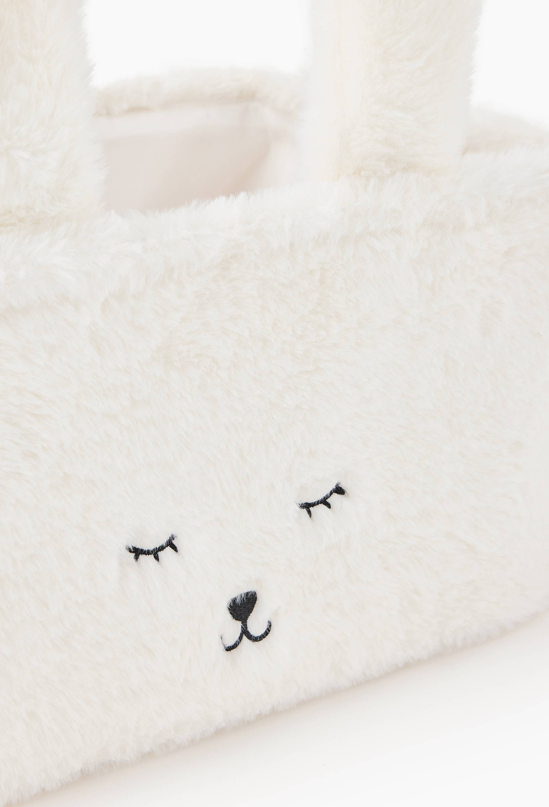 Panier rectangle lapin, 36x26x20 cm, en polyester, Ecru, large image number 1.0