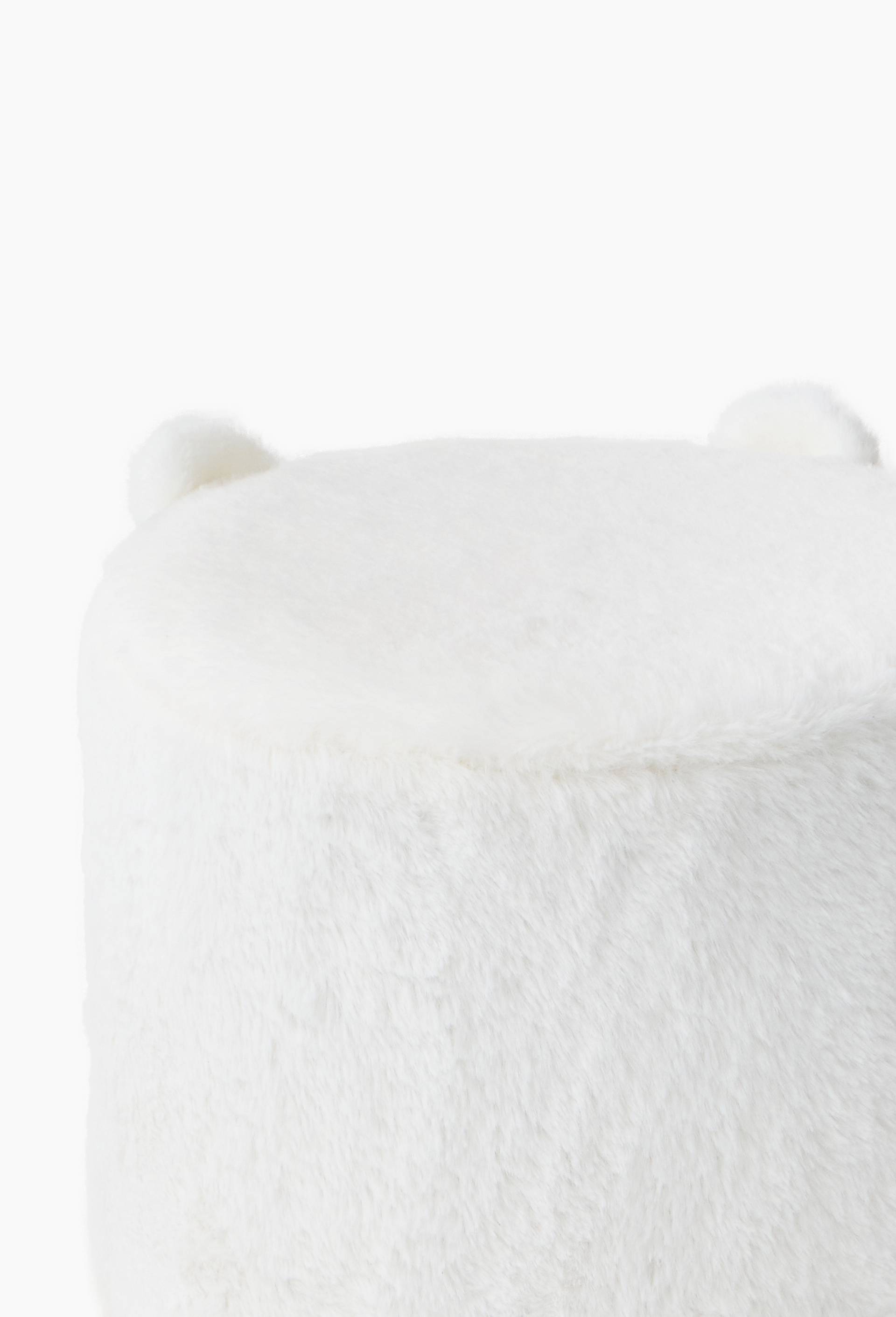 Pouf oreilles ours, 31x31x25cm, en polyester, Ecru, large image number 2