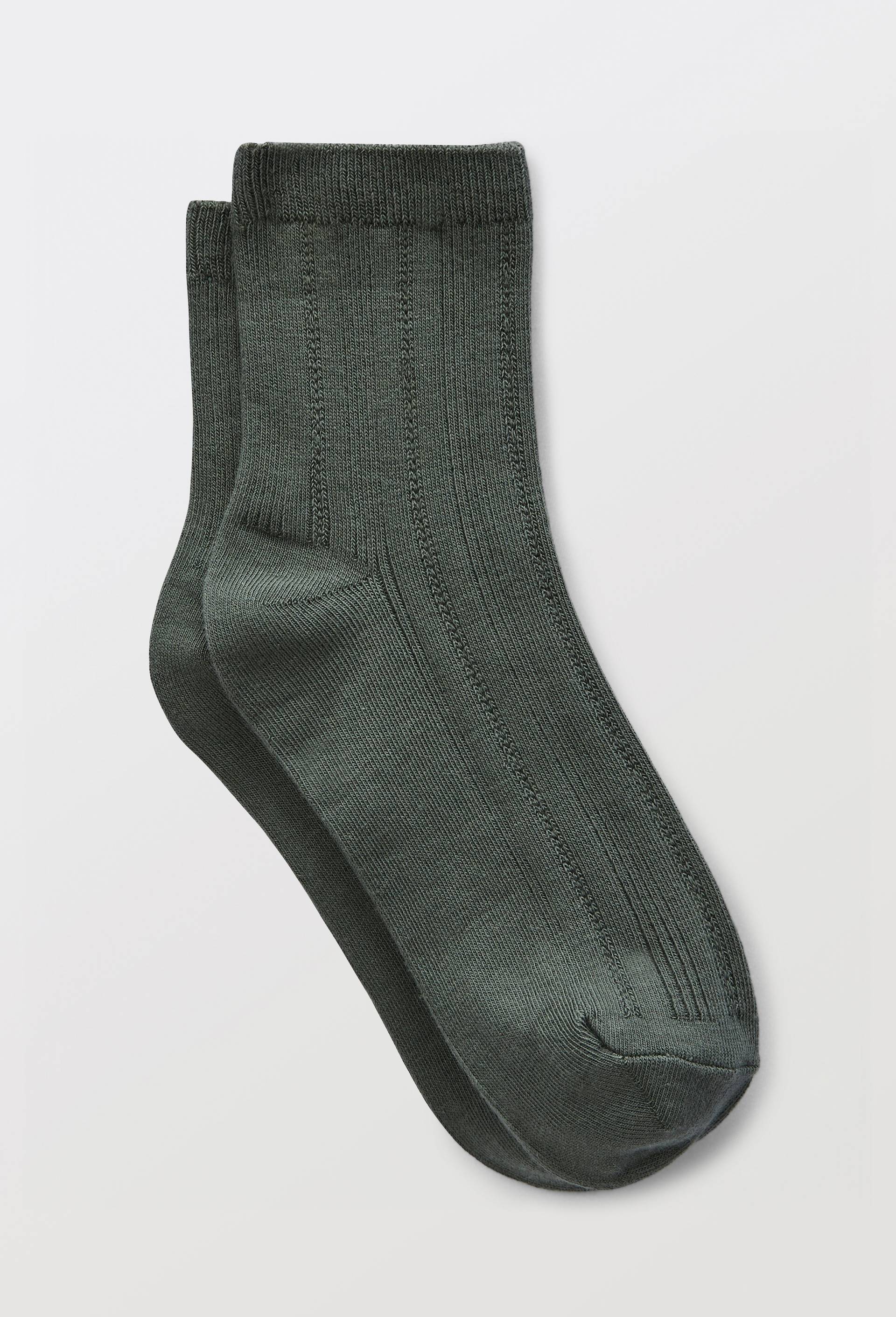 Paire de socquettes en coton DIM, Vert fonc&eacute;, large image number 0.0