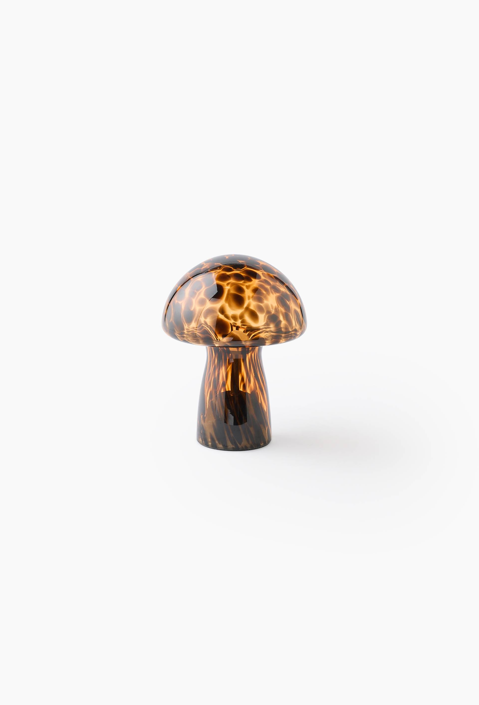 Lampe champignon, 16xH21cm, en verre, Brun, large image number 0.0