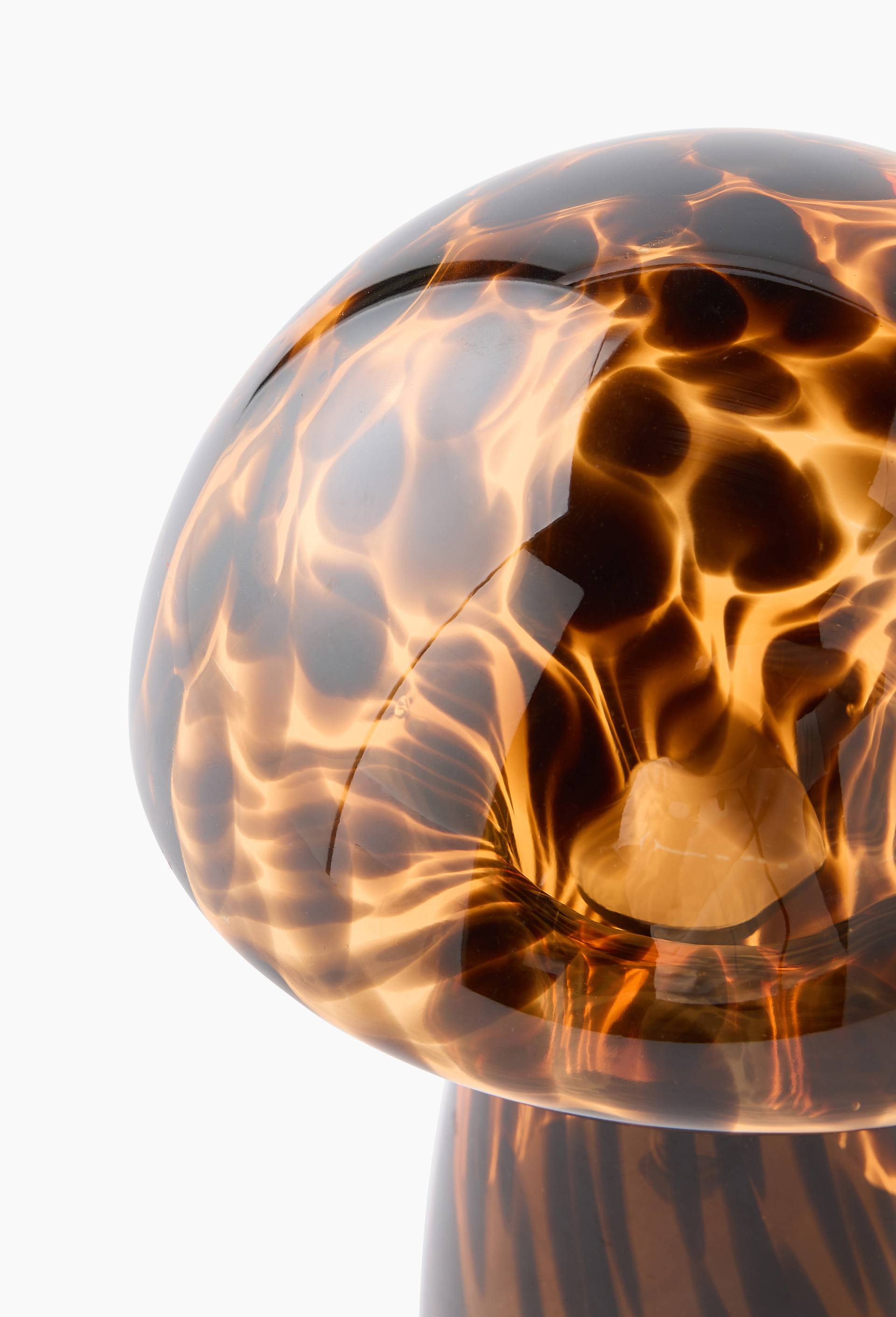 Lampe champignon, 16xH21cm, en verre, Brun, large image number 1