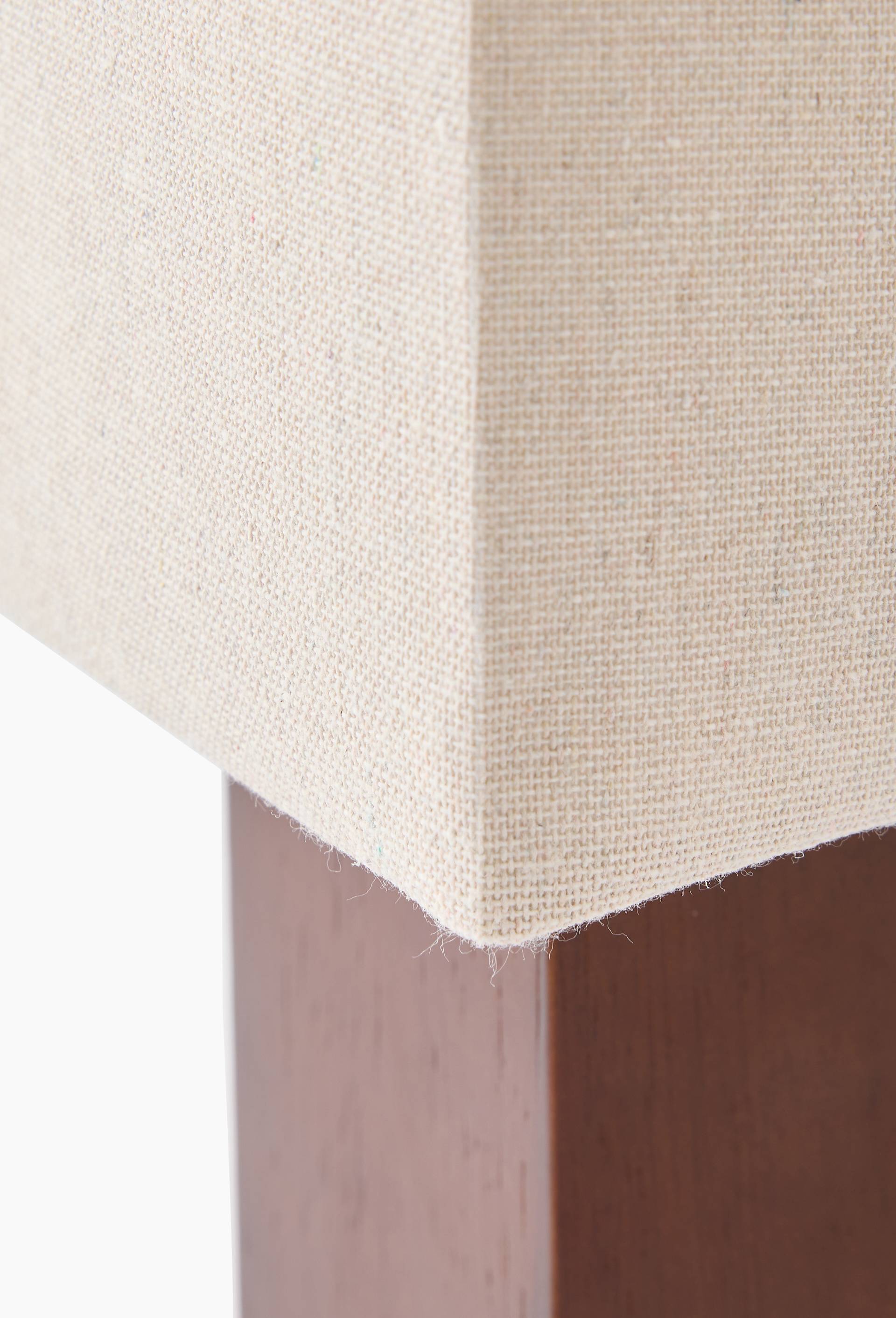 Lampe &agrave; poser, 13xH36cm, en bois et lin, Brun, large image number 1.0