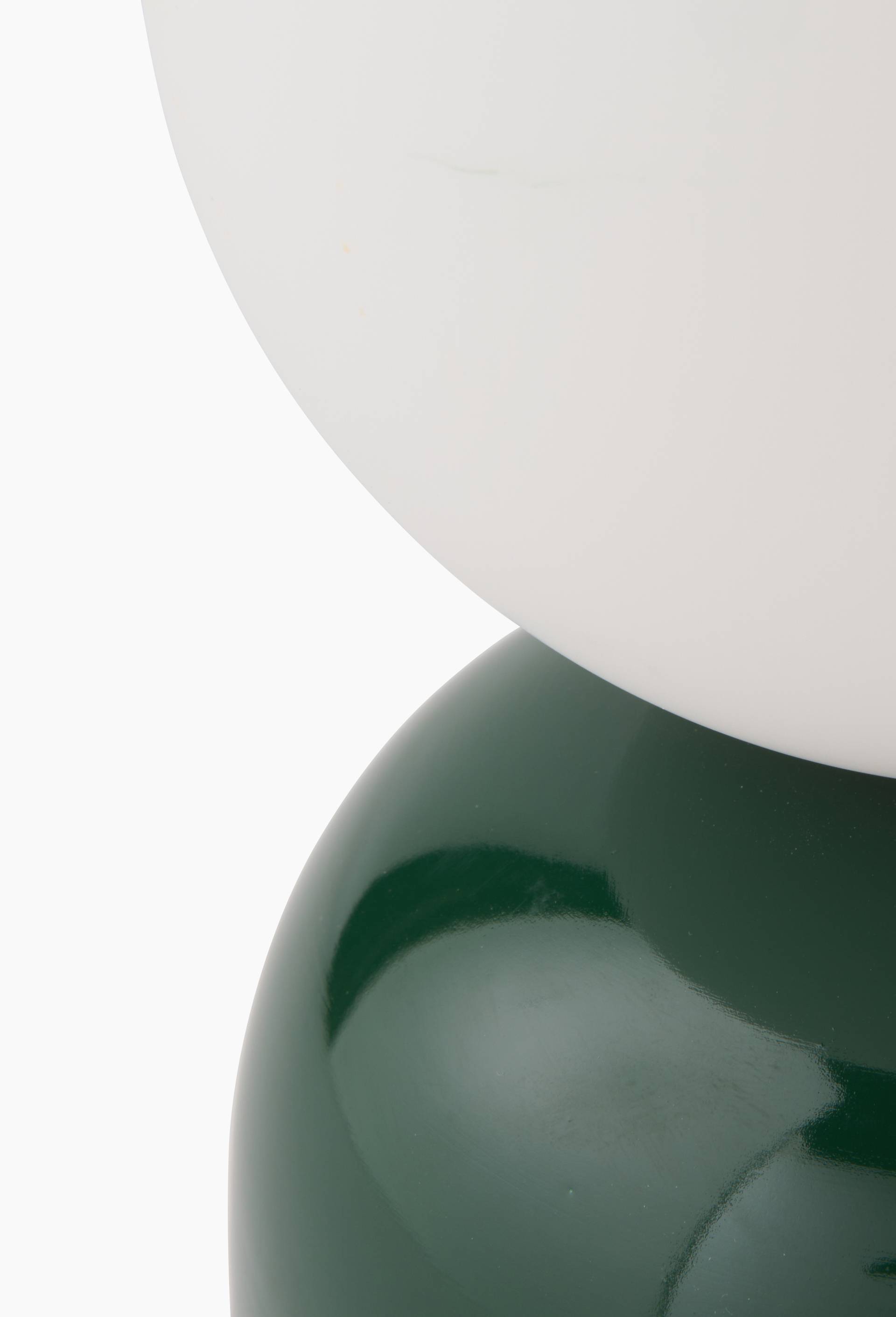 Lampe de chevet boule, 12xH20cm, en c&eacute;ramique, Vert fonc&eacute;, large image number 1.0