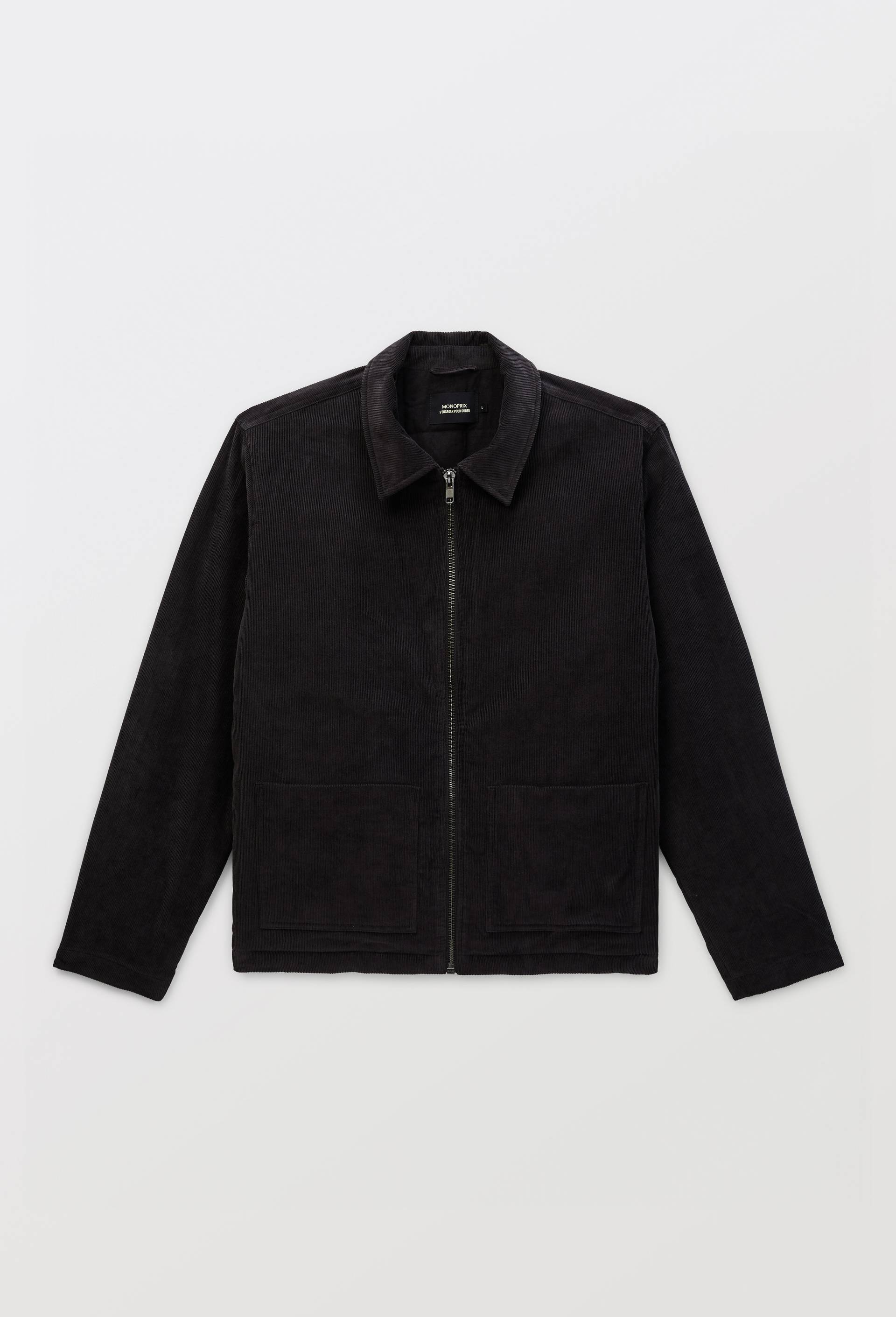 Veste col chemise en velours, Noir, large image number 3.0