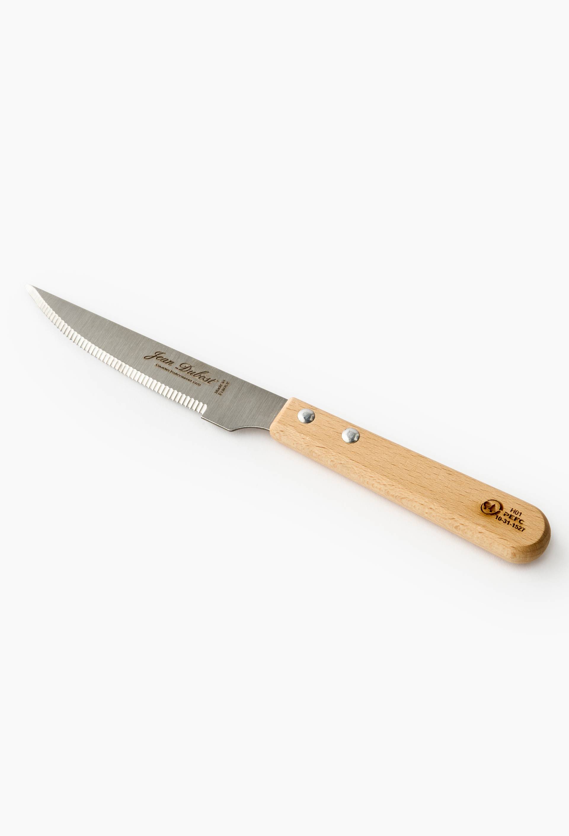 Couteau steak, manche en bois de h&ecirc;tre, Beige clair, large image number 0.0