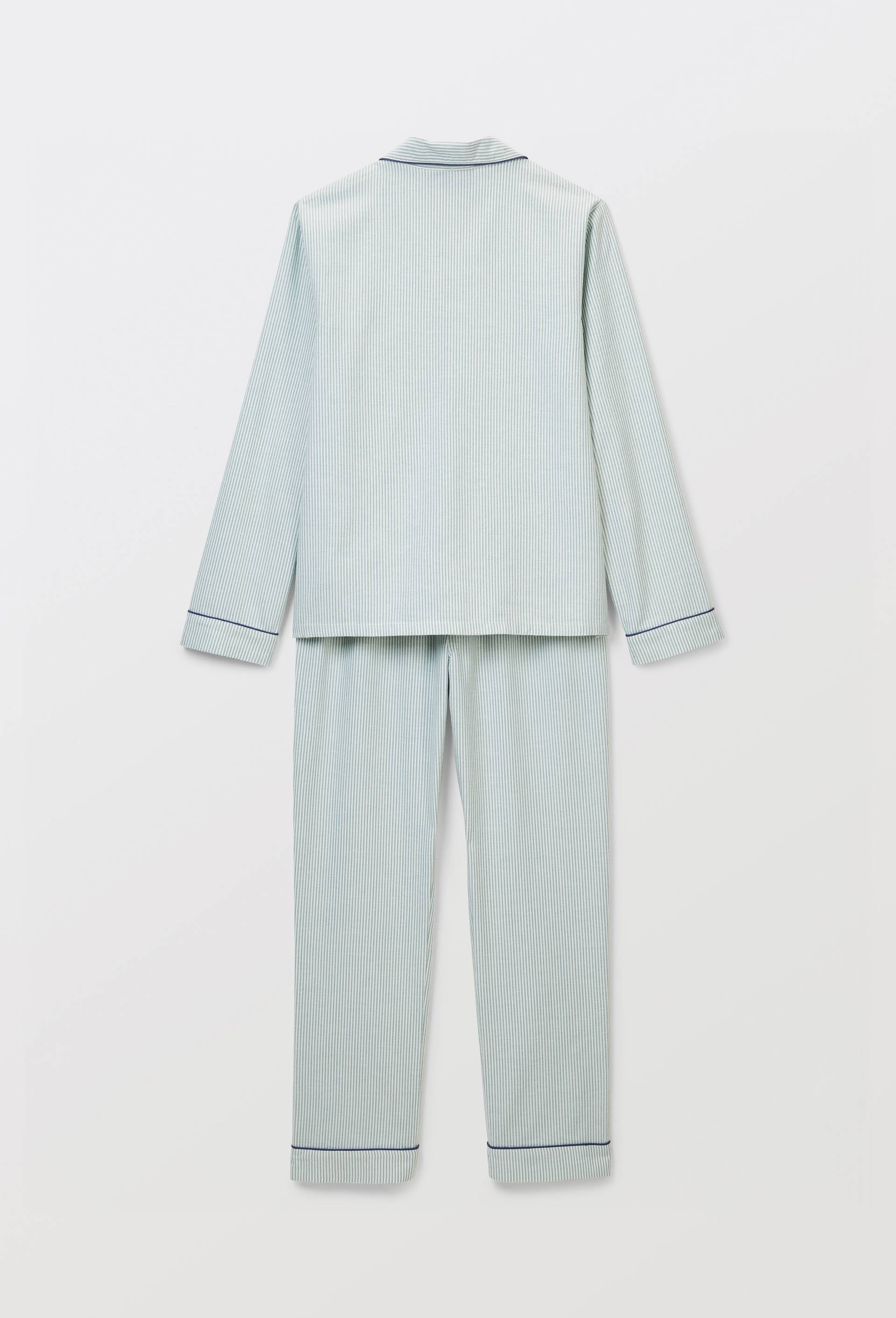 Pyjama en coton ray&eacute;, Vert, large image number 4