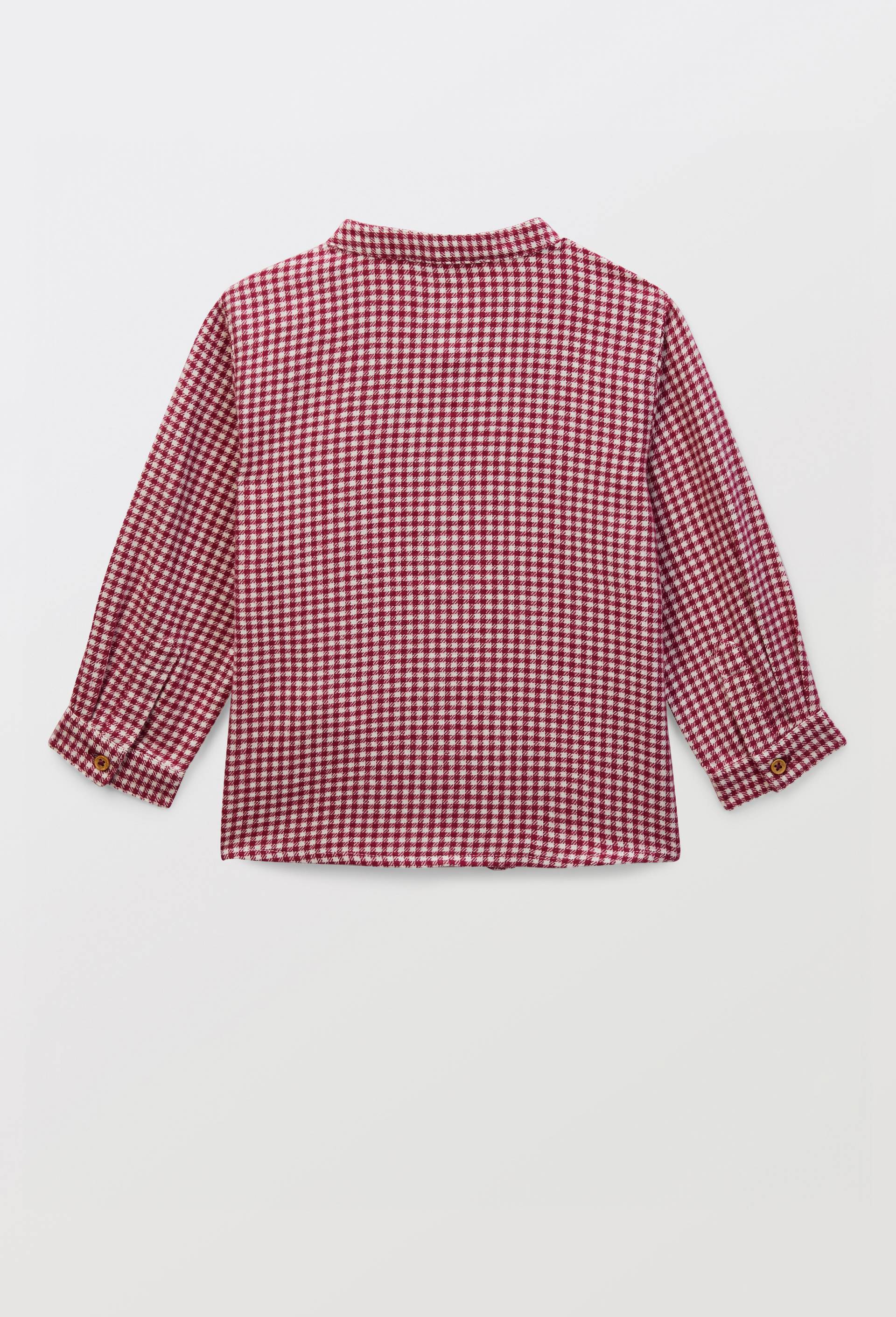 Chemise col mao &agrave; carreaux en coton BIO GOTS, Rouge fonc&eacute;, large image number 1
