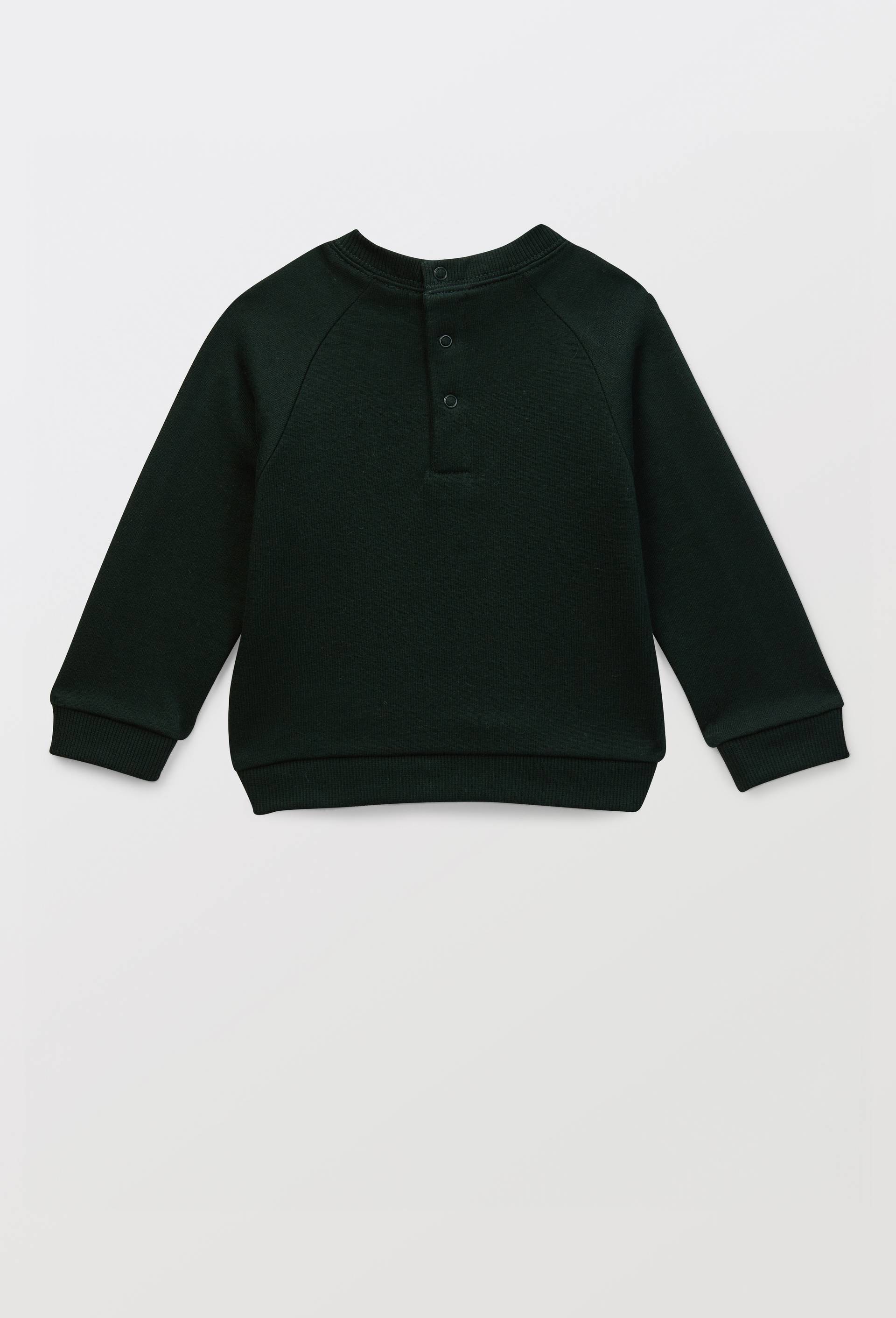 Sweat brod&eacute; en coton BIO GOTS, Vert fonc&eacute;, large image number 1.0