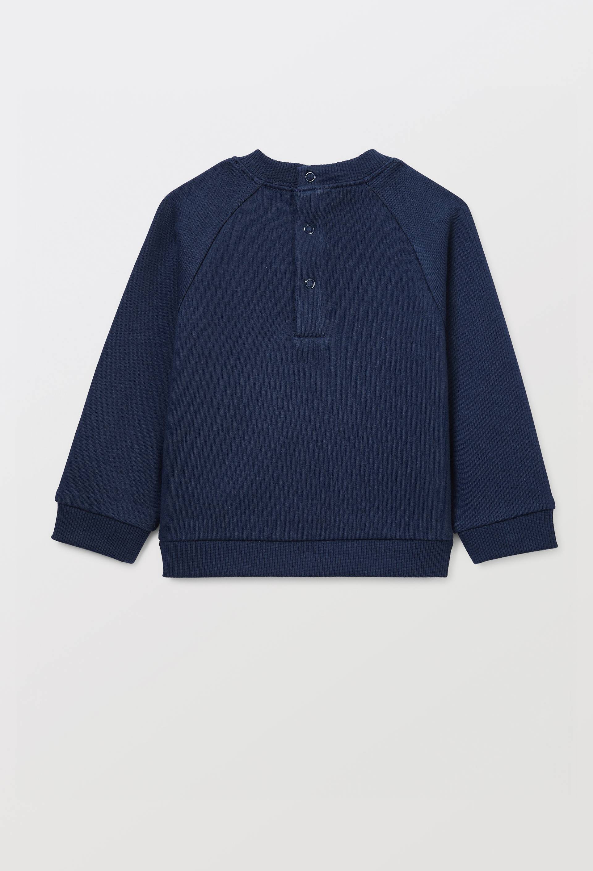 Sweat brod&eacute; en coton BIO GOTS, Bleu fonc&eacute;, large image number 1