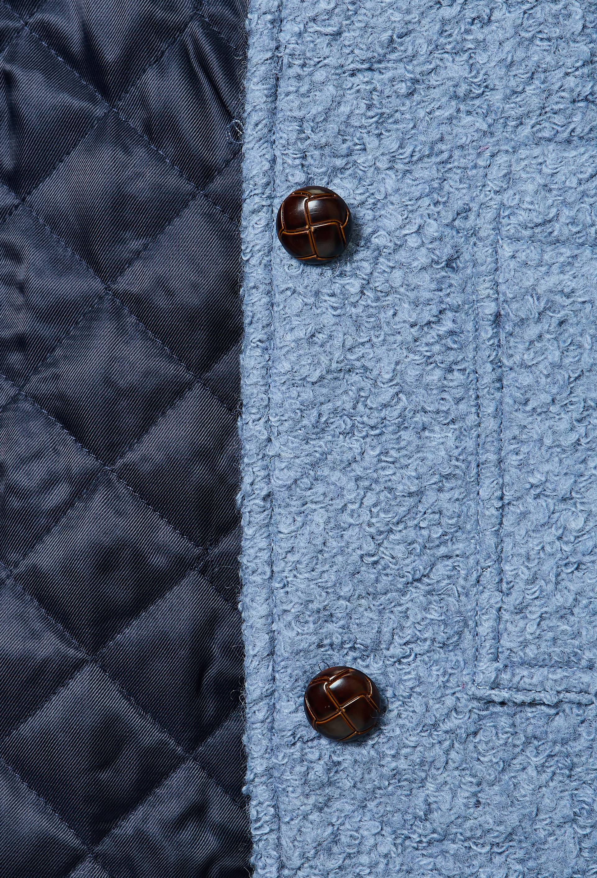 Manteau bouclette et col velours, Bleu, large image number 4