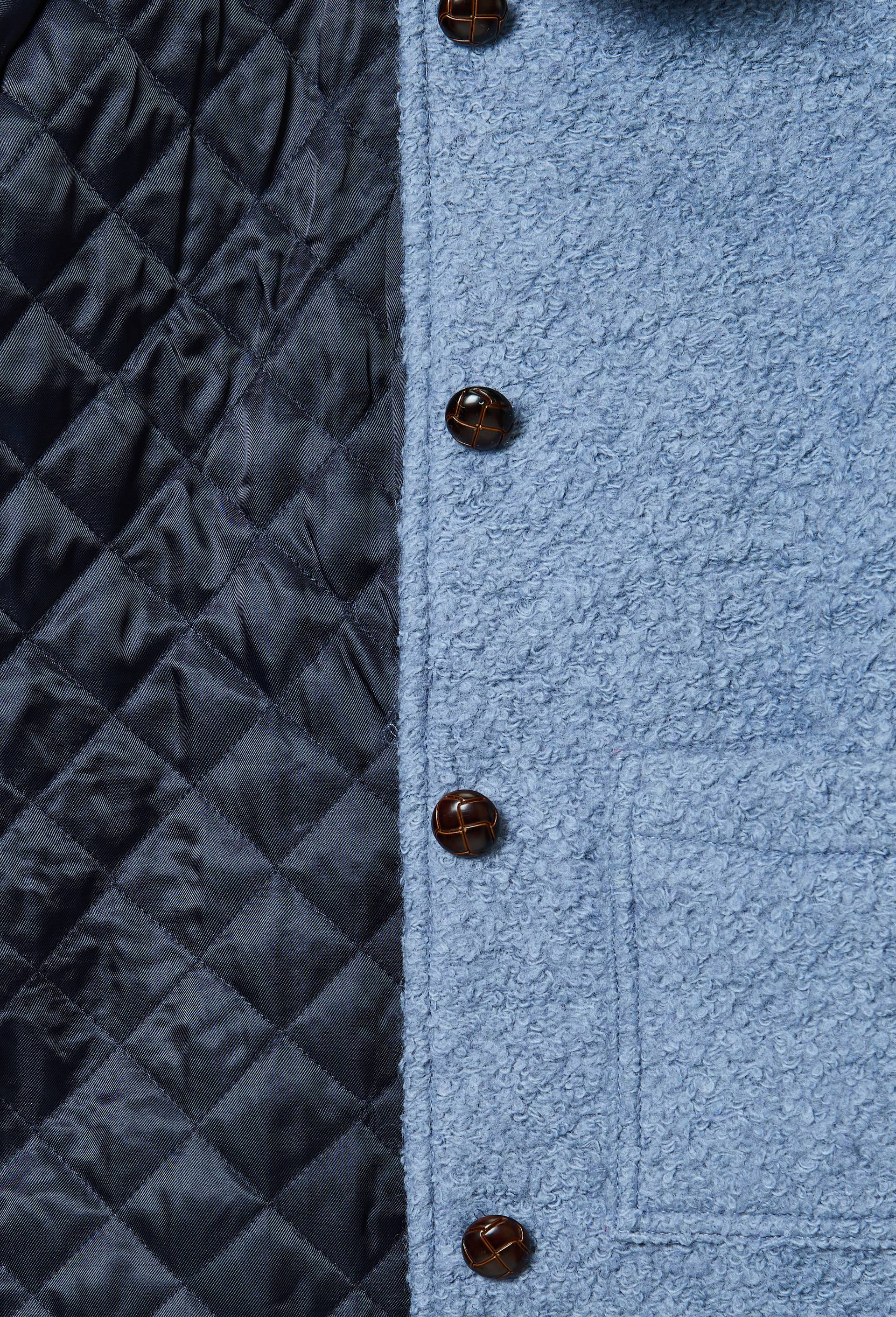 Manteau bouclette et col velours, Bleu, large image number 5.0