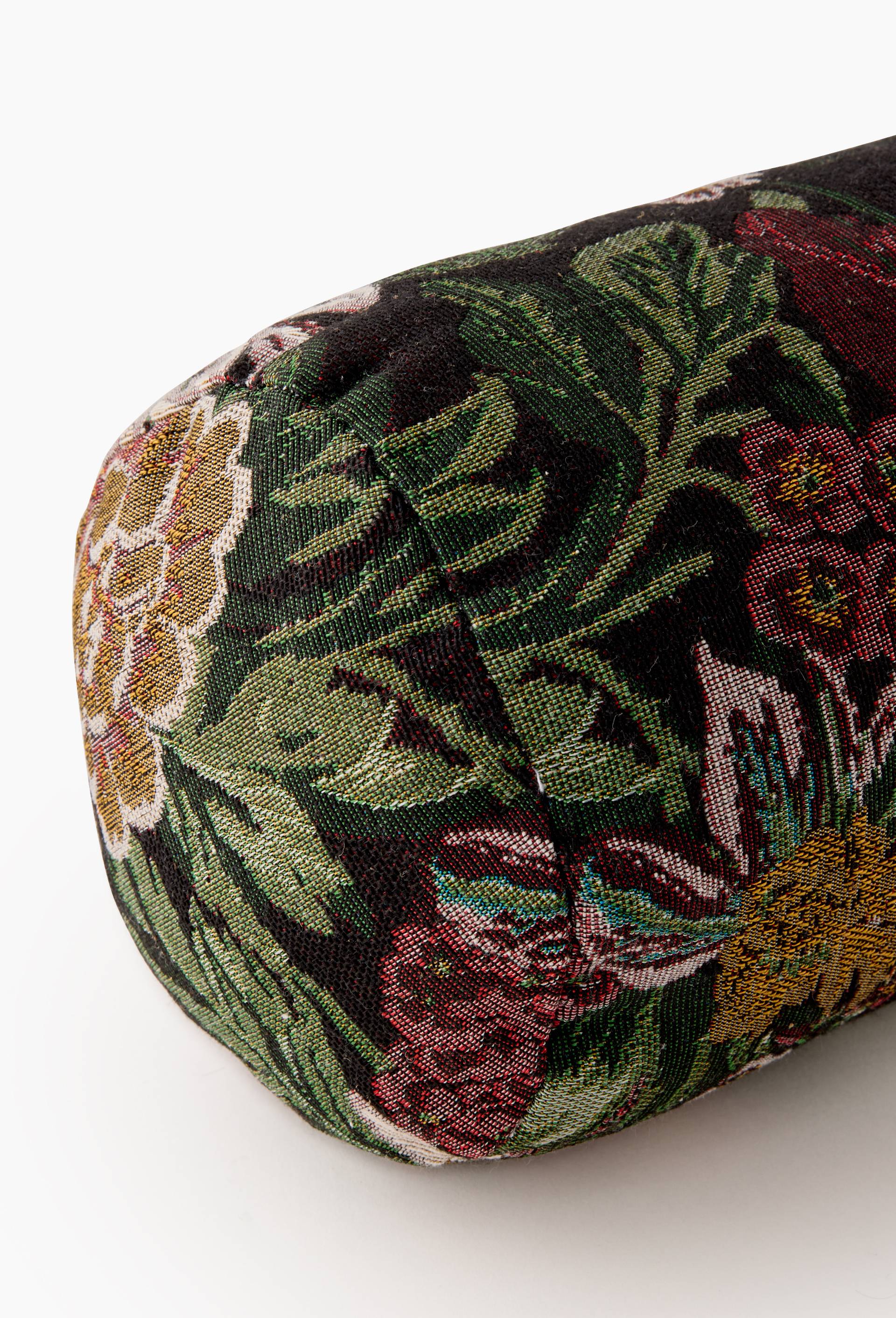 Coussin polochon en jacquard, 42x15cm, Brun fonc&eacute;, large image number 1