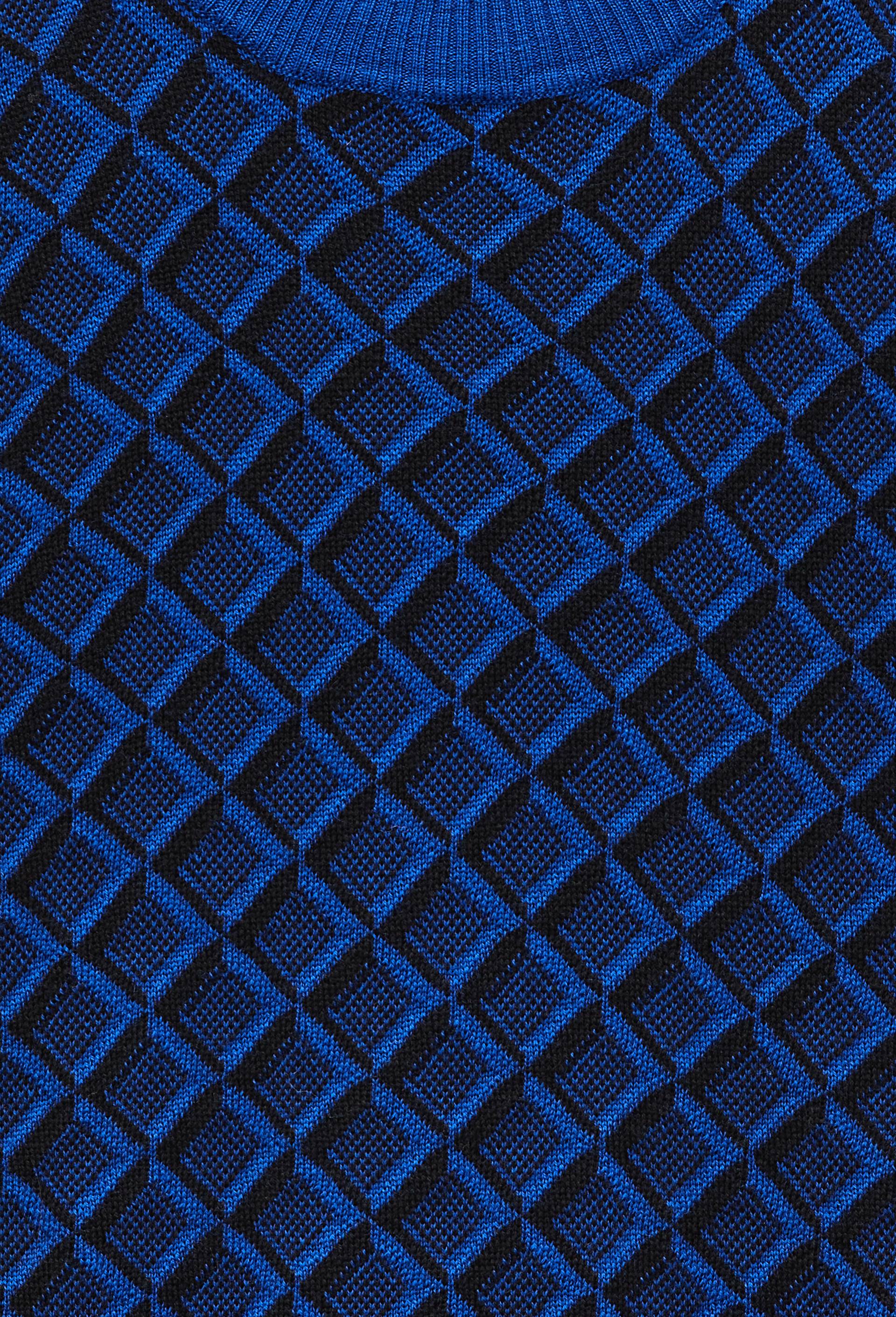 Pull sans manche &agrave; motifs, contenant de la Laine M&eacute;rinos, Bleu, large image number 4.0