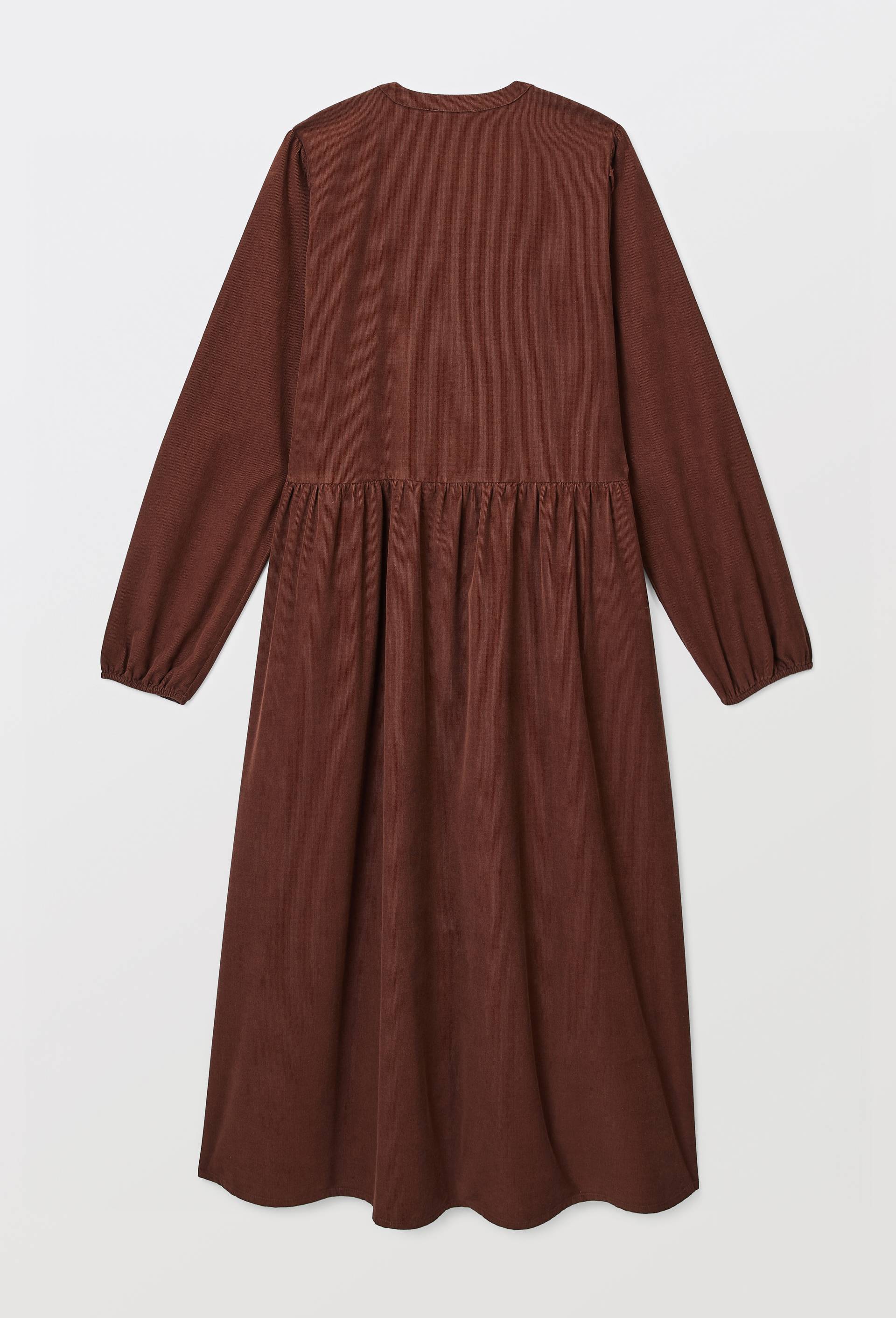 Robe longue unie en velours en coton BIO GOTS, Brun, large image number 3