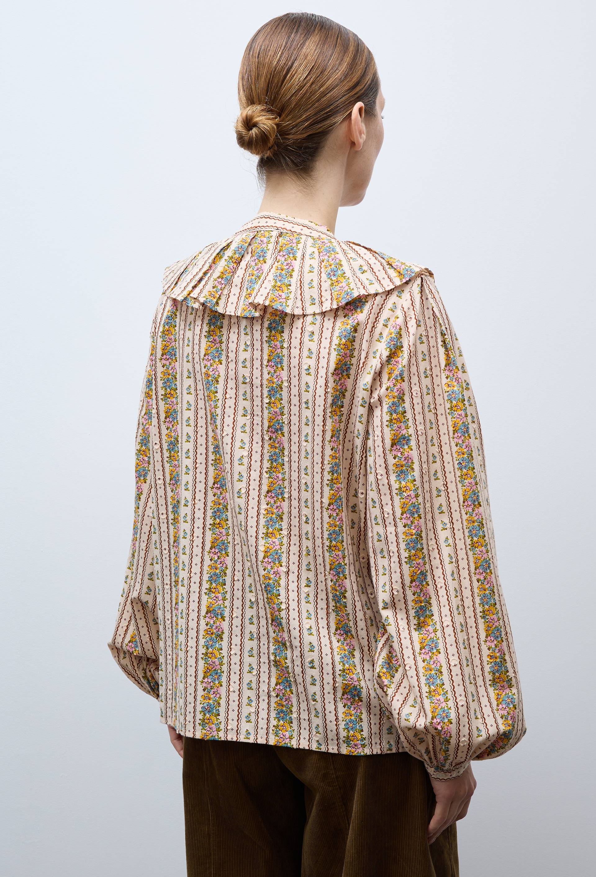 Blouse manches longues imprim&eacute;e en coton BIO GOTS, Beige clair, large image number 1