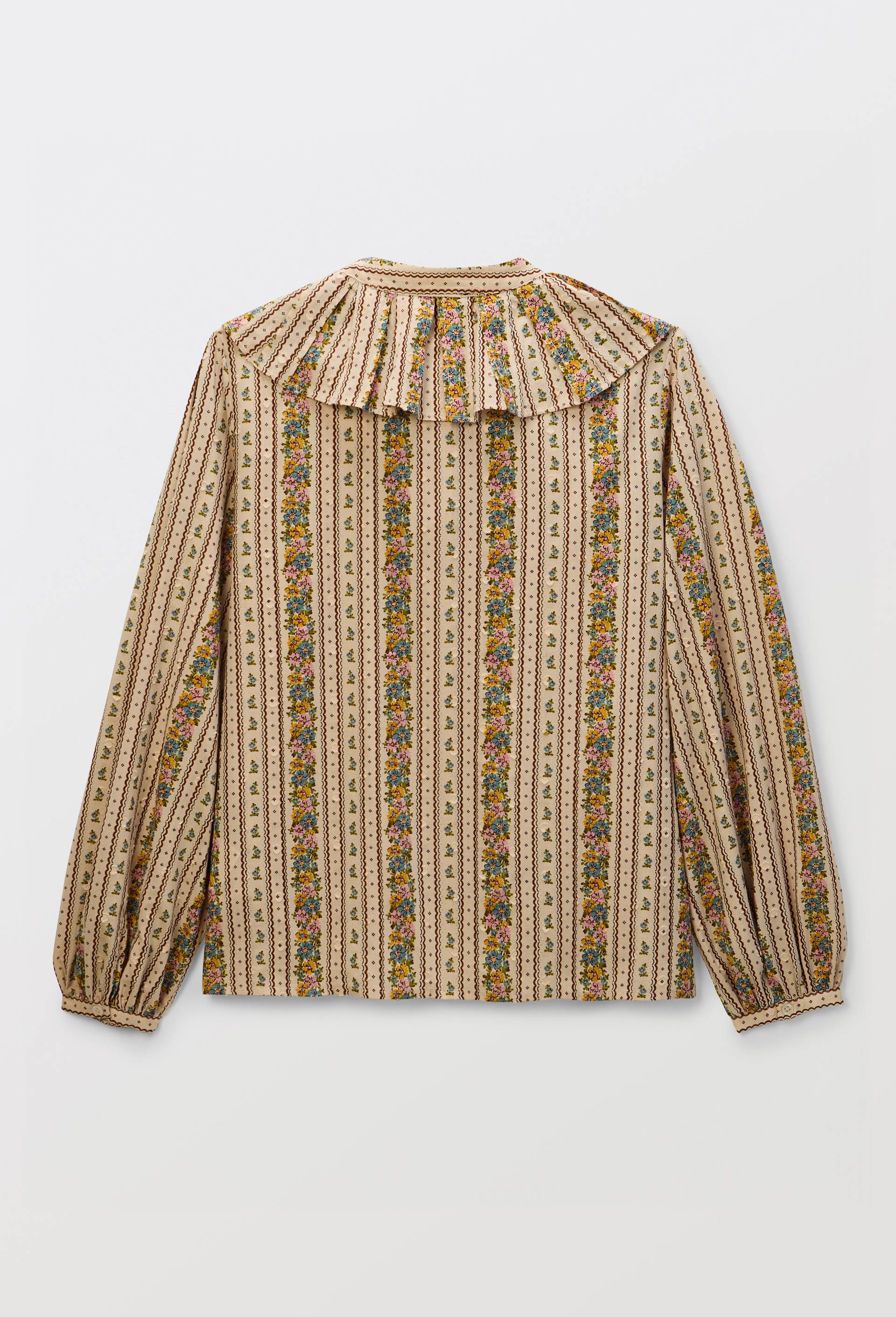 Blouse manches longues imprim&eacute;e en coton BIO GOTS, Beige clair, large image number 3