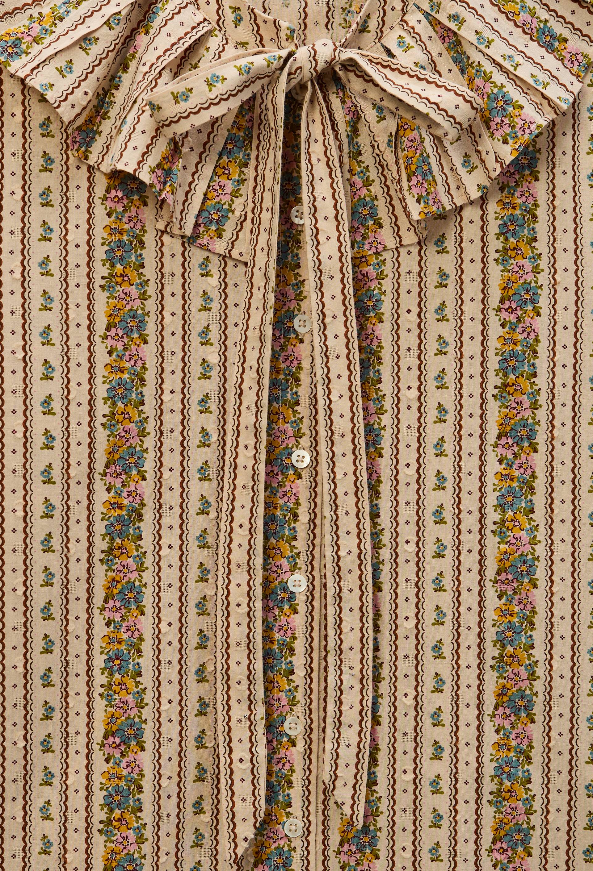 Blouse manches longues imprim&eacute;e en coton BIO GOTS, Beige clair, large image number 4