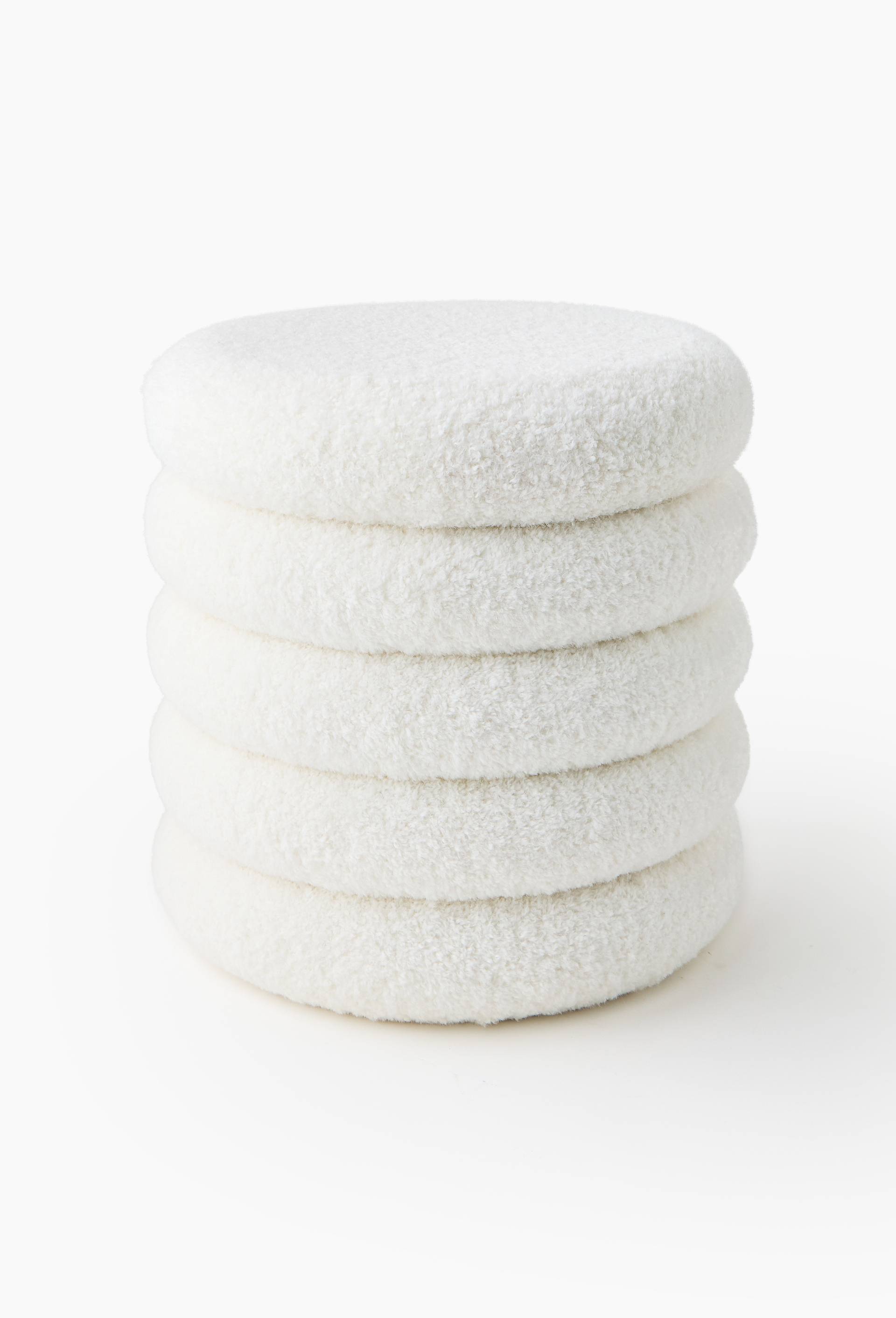 Pouf coffre effet gratt&eacute;, D42xH41cm, en polyester, Beige, large image number 0