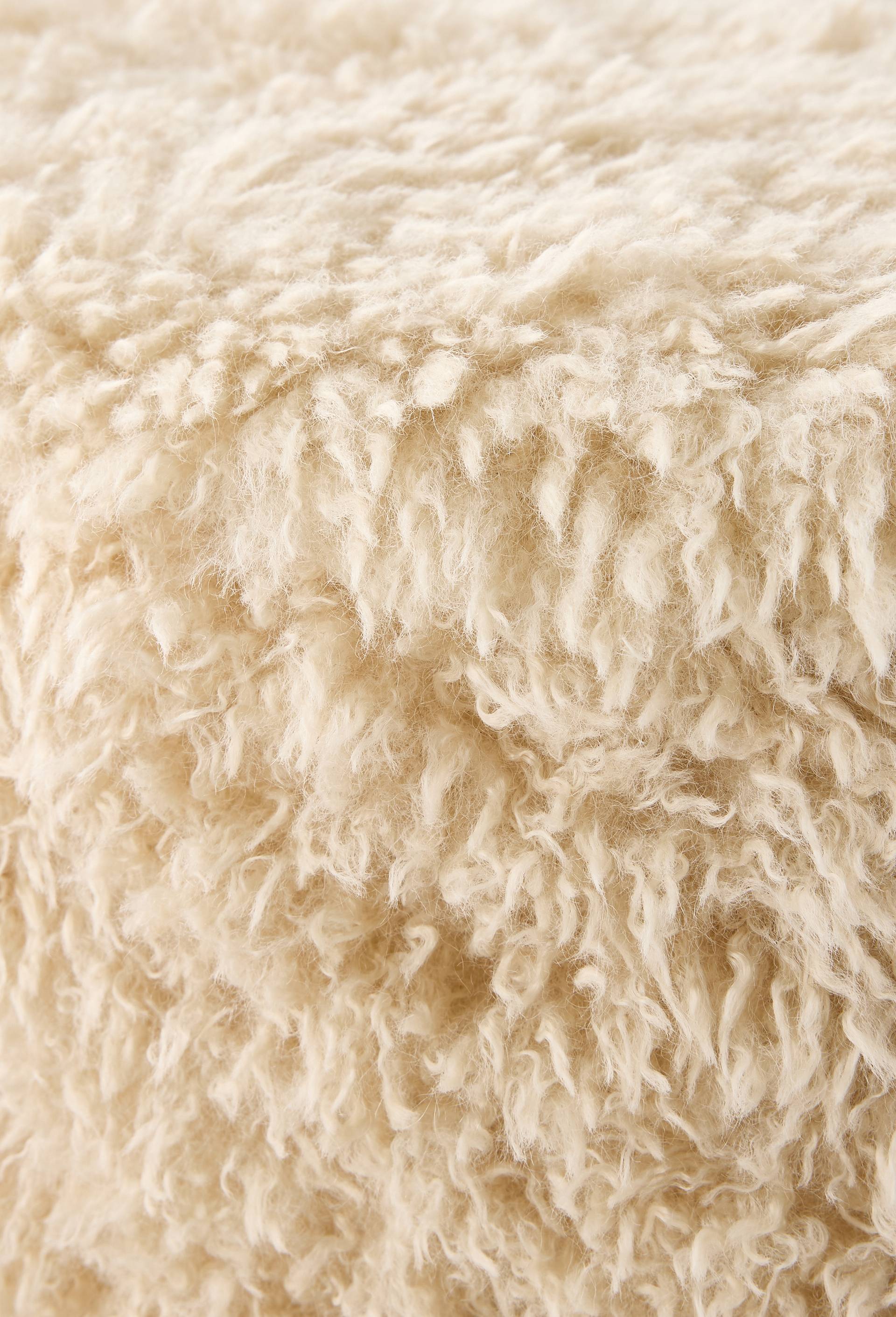 Pouf rigide, 38xH41cm, en bois et polyester, Blanc, large image number 1
