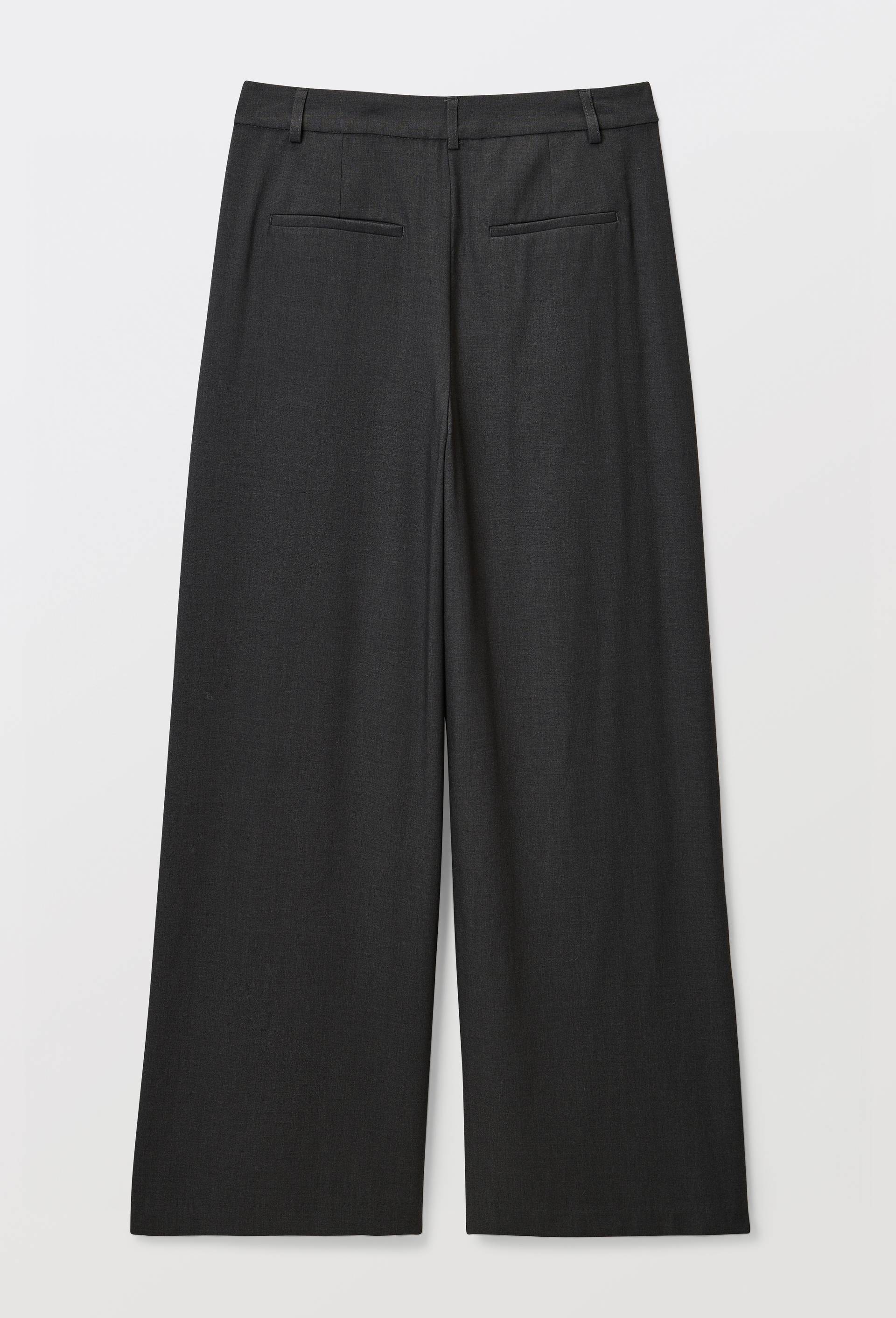 Pantalon large uni &agrave; pinces, Gris fonc&eacute;, large image number 3.0