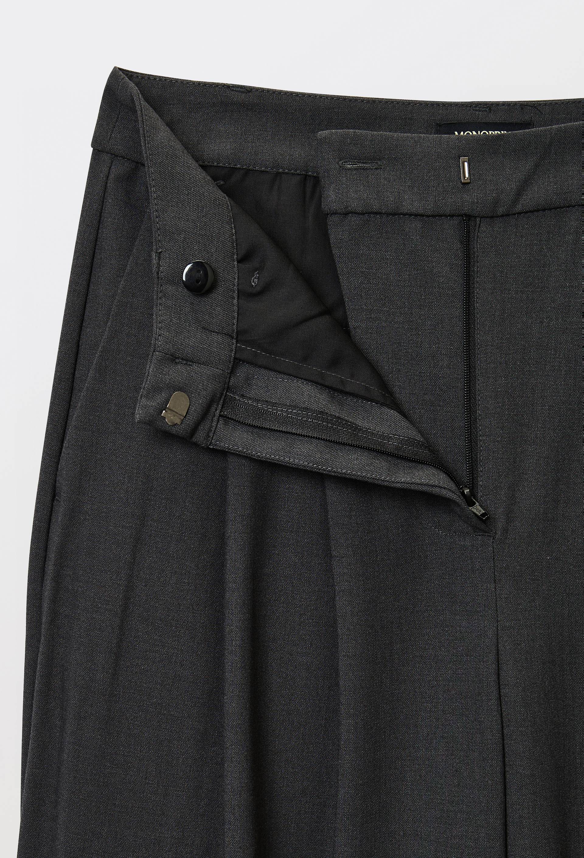 Pantalon large uni &agrave; pinces, Gris fonc&eacute;, large image number 4.0