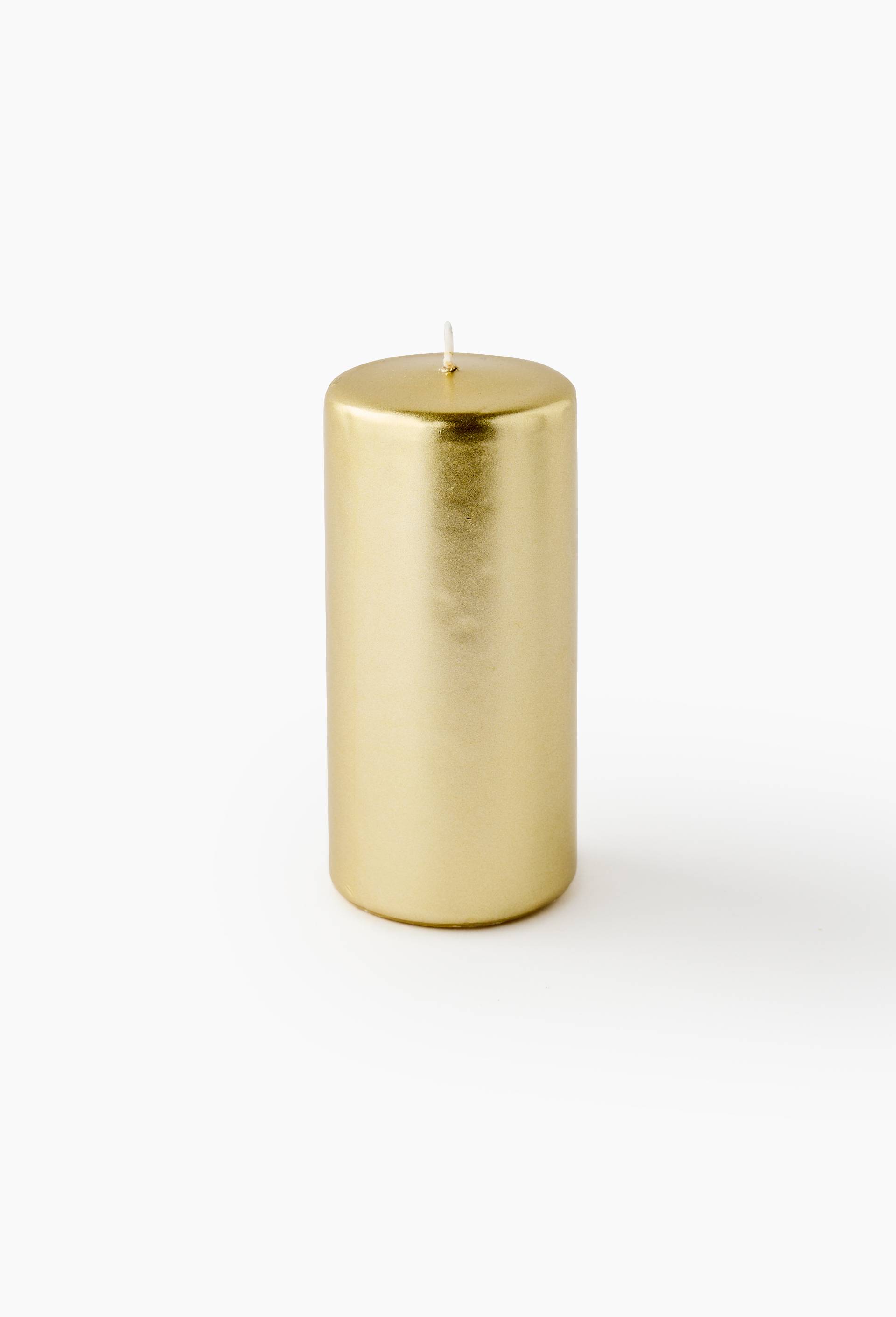 Bougie, 6x13cm, en cire, Or, large image number 0