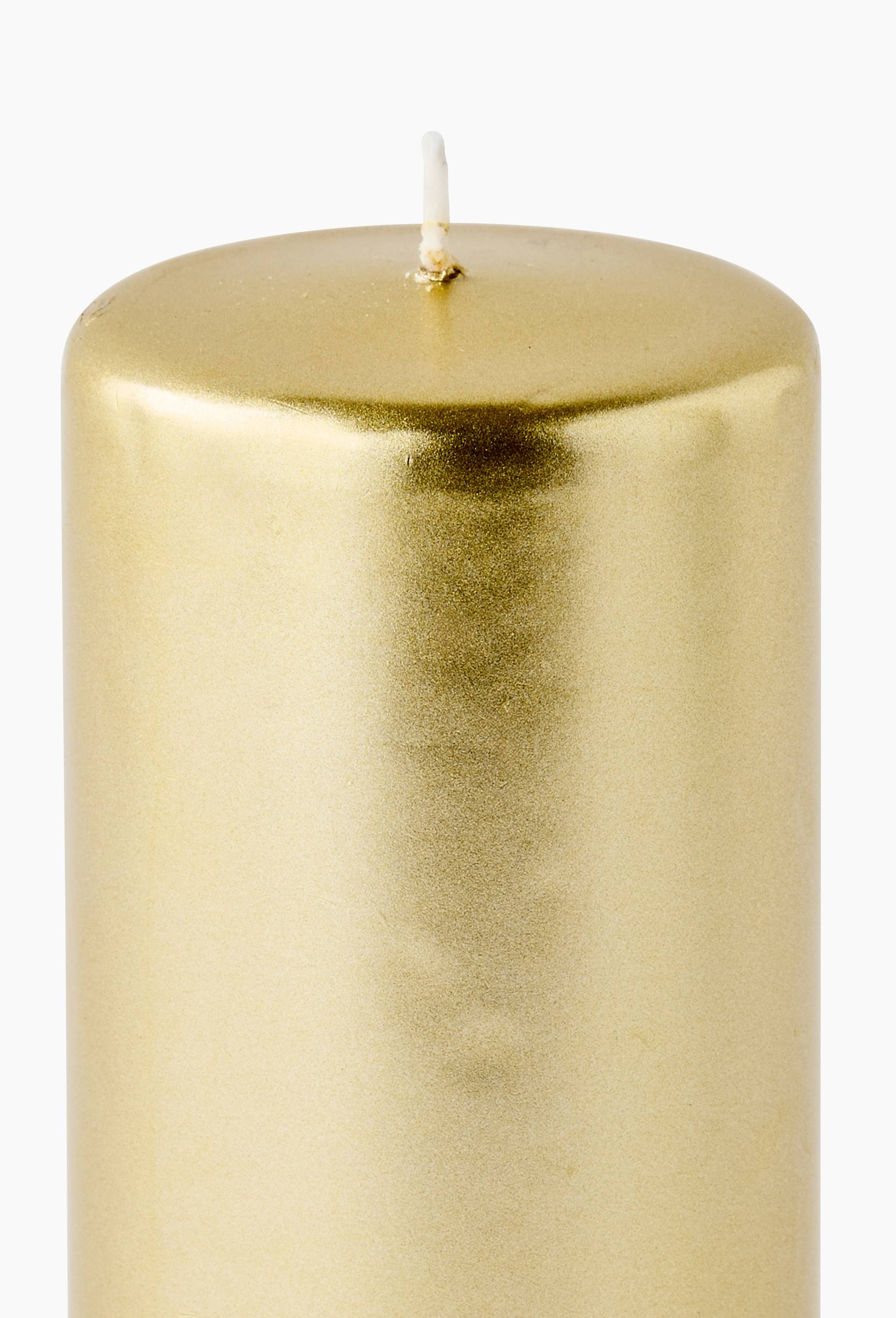 Bougie, 6x13cm, en cire, Or, large image number 1