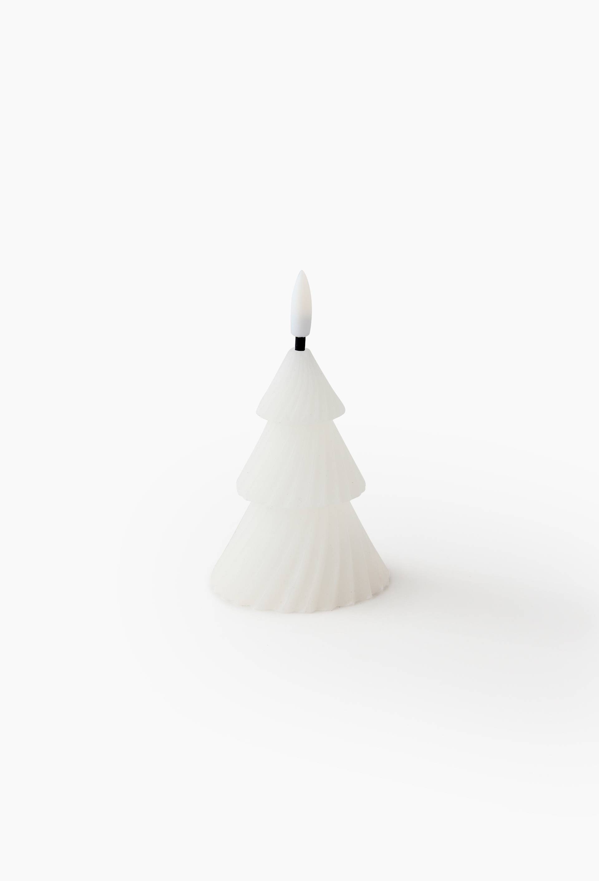 Bougie sapin LED, 7x8x9.5cm, &agrave; LED et en cire, Blanc, large image number 0