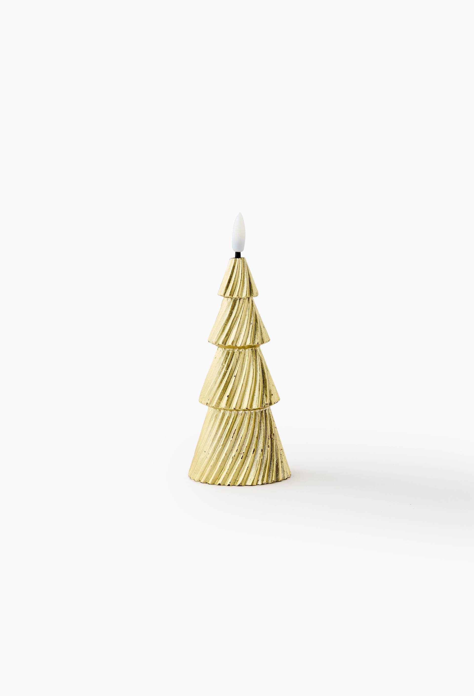 Bougie sapin LED, 6.5*6.5*15CM, &agrave; LED et en cire, Or, large image number 0