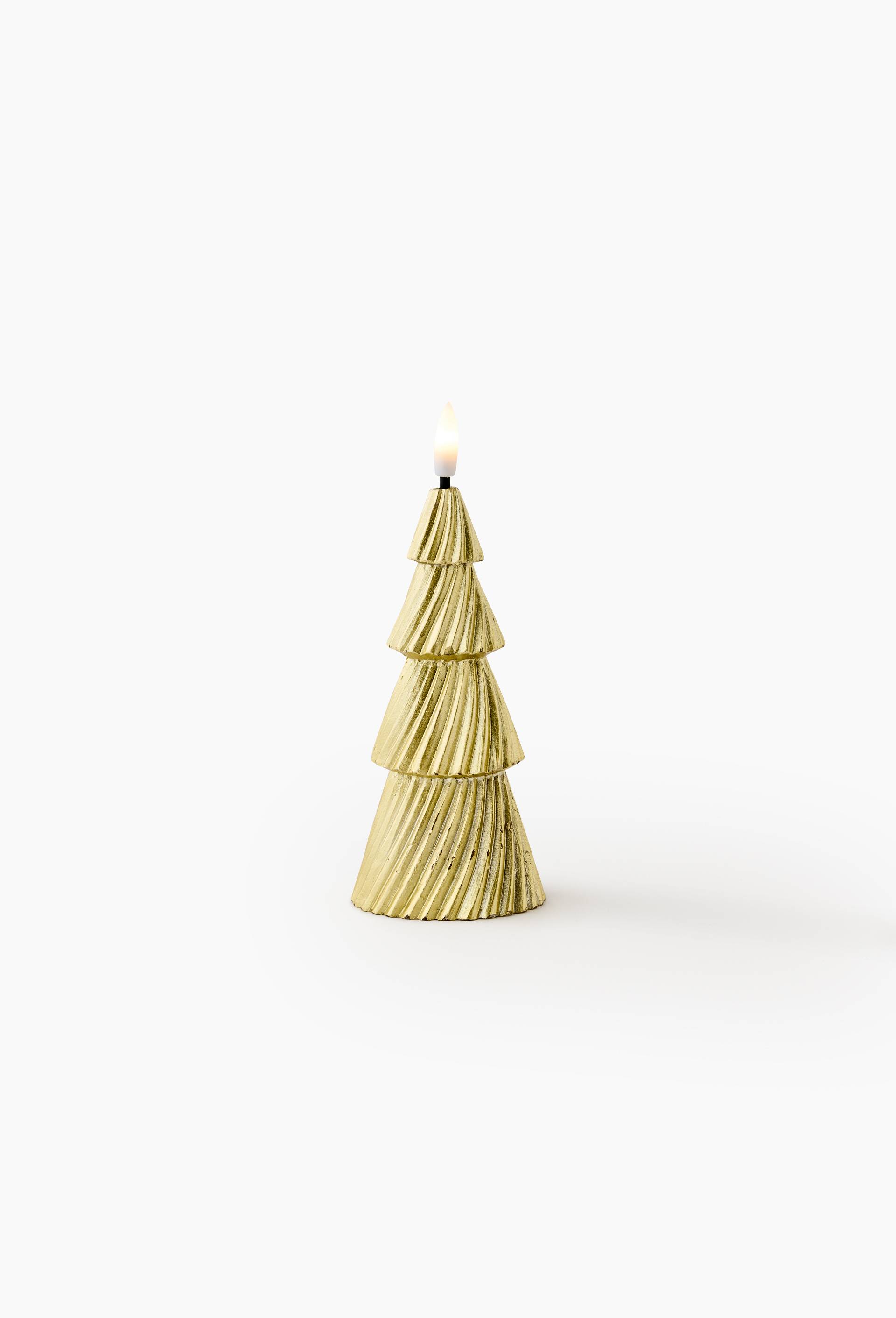 Bougie sapin LED, 6.5*6.5*15CM, &agrave; LED et en cire, Or, large image number 1