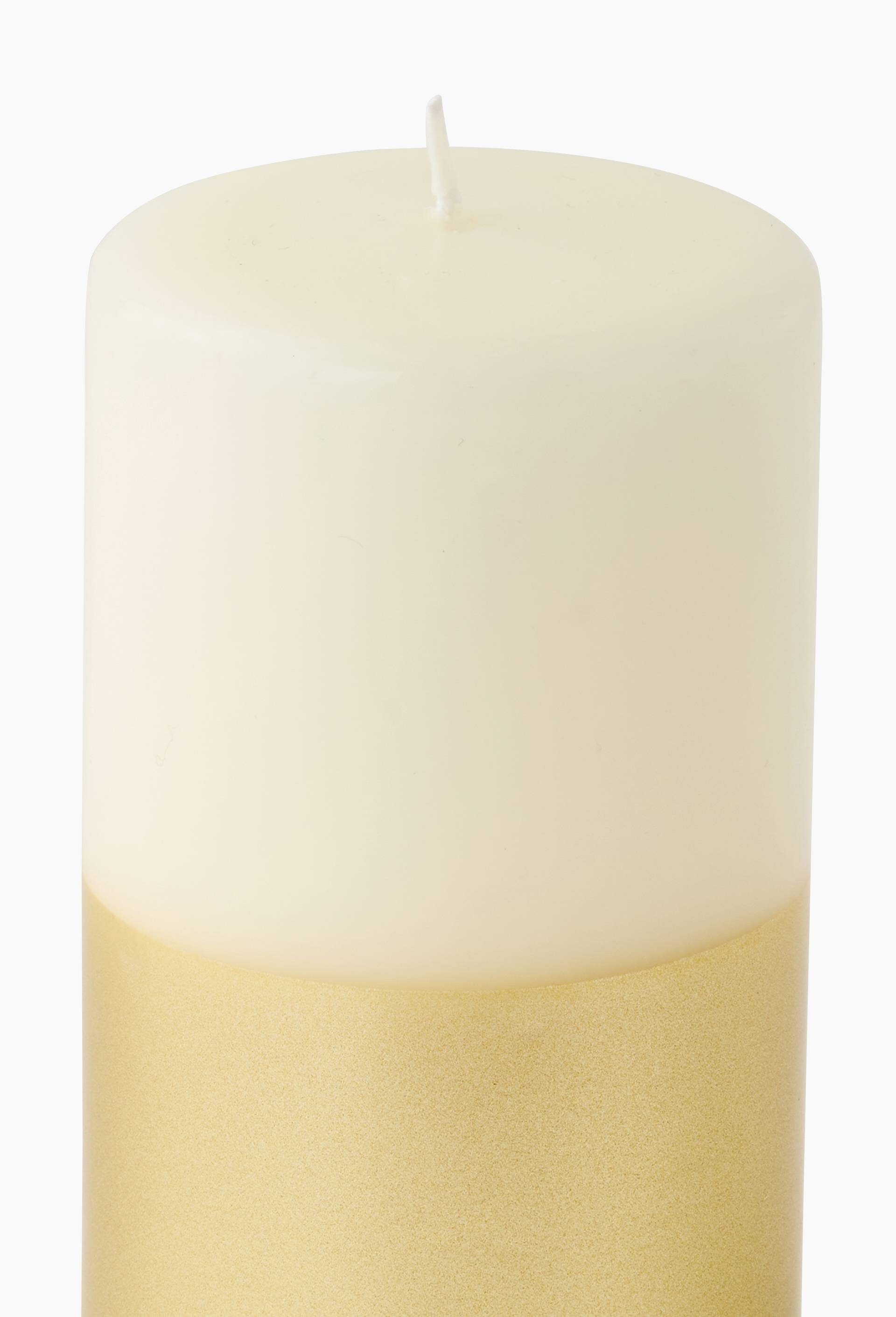 Bougie fumeur bicolore PM, D6xH9 cm, en cire, Or, large image number 1