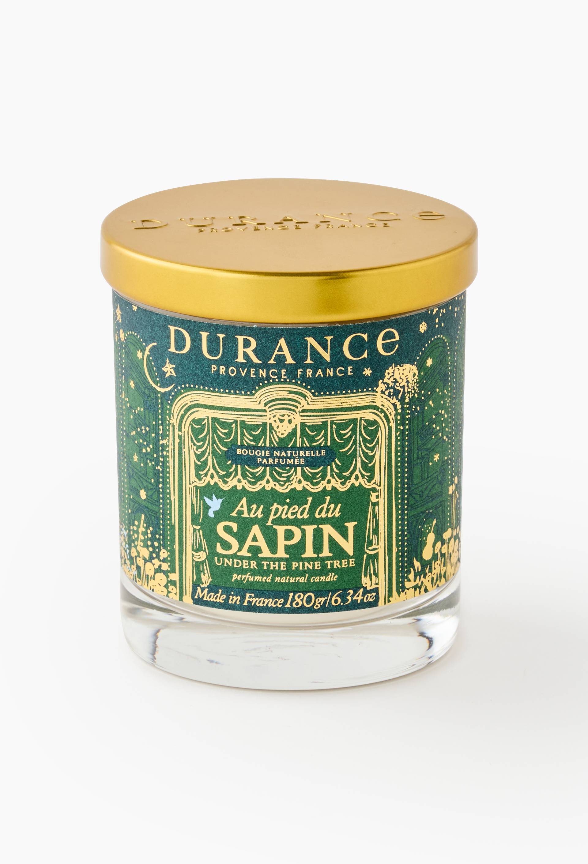 Bougie dans verre Parfum&eacute;e 180 gr Au Pied du Sapin, Vert fonc&eacute;, large image number 1