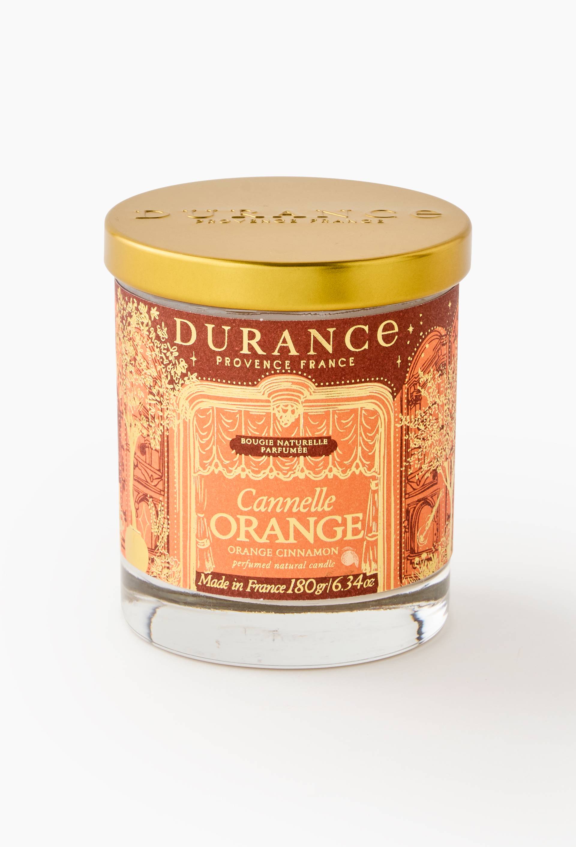 Bougie dans verre Parfum&eacute;e 180 gr cannelle orange, Orange fonc&eacute;, large image number 1