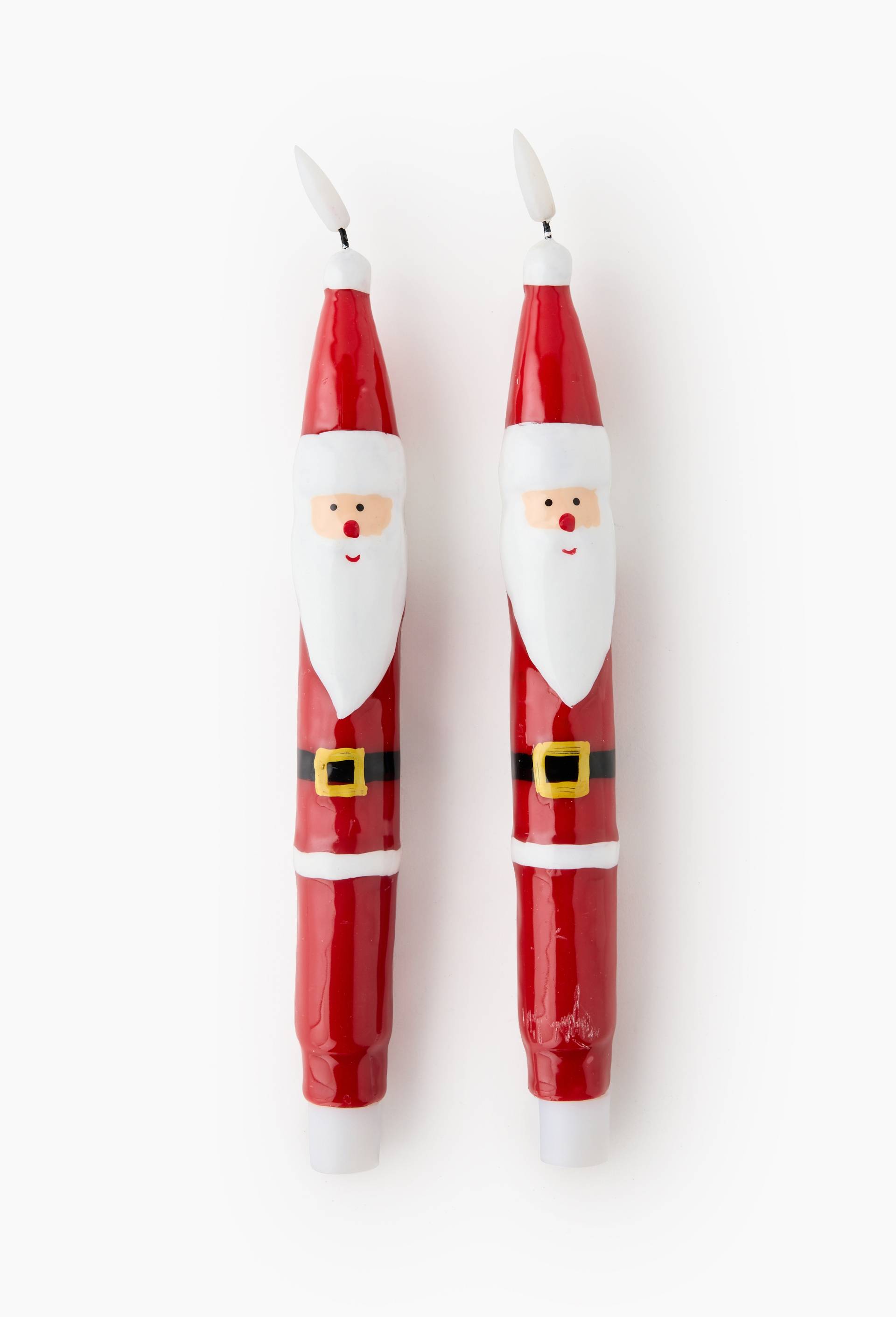 Lot de 2 bougies led cannele rouge, D5x5cm, en cire, Rouge, large image number 0