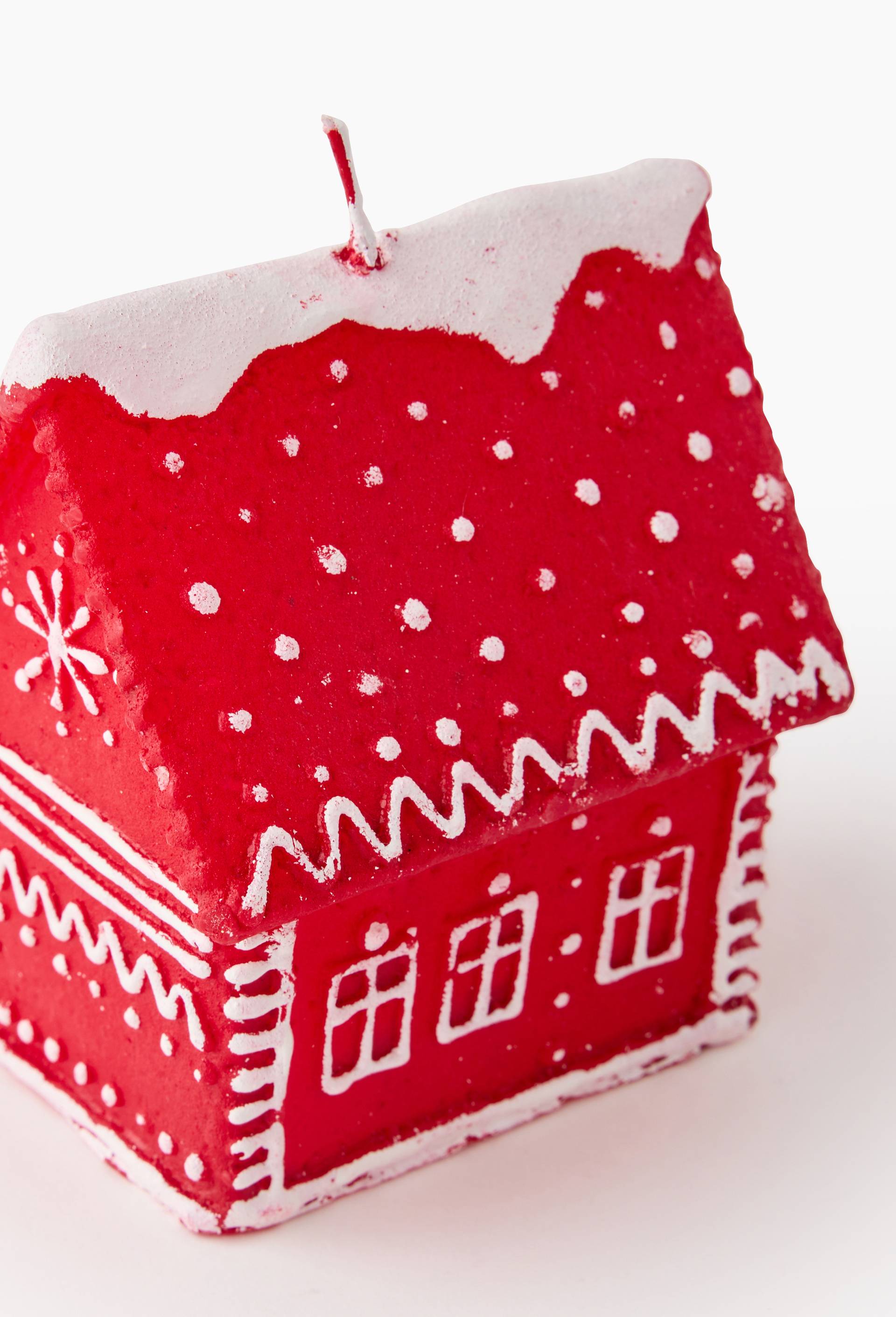 Bougie maison, 8x6x8.5 cm, en cire, Rouge, large image number 1