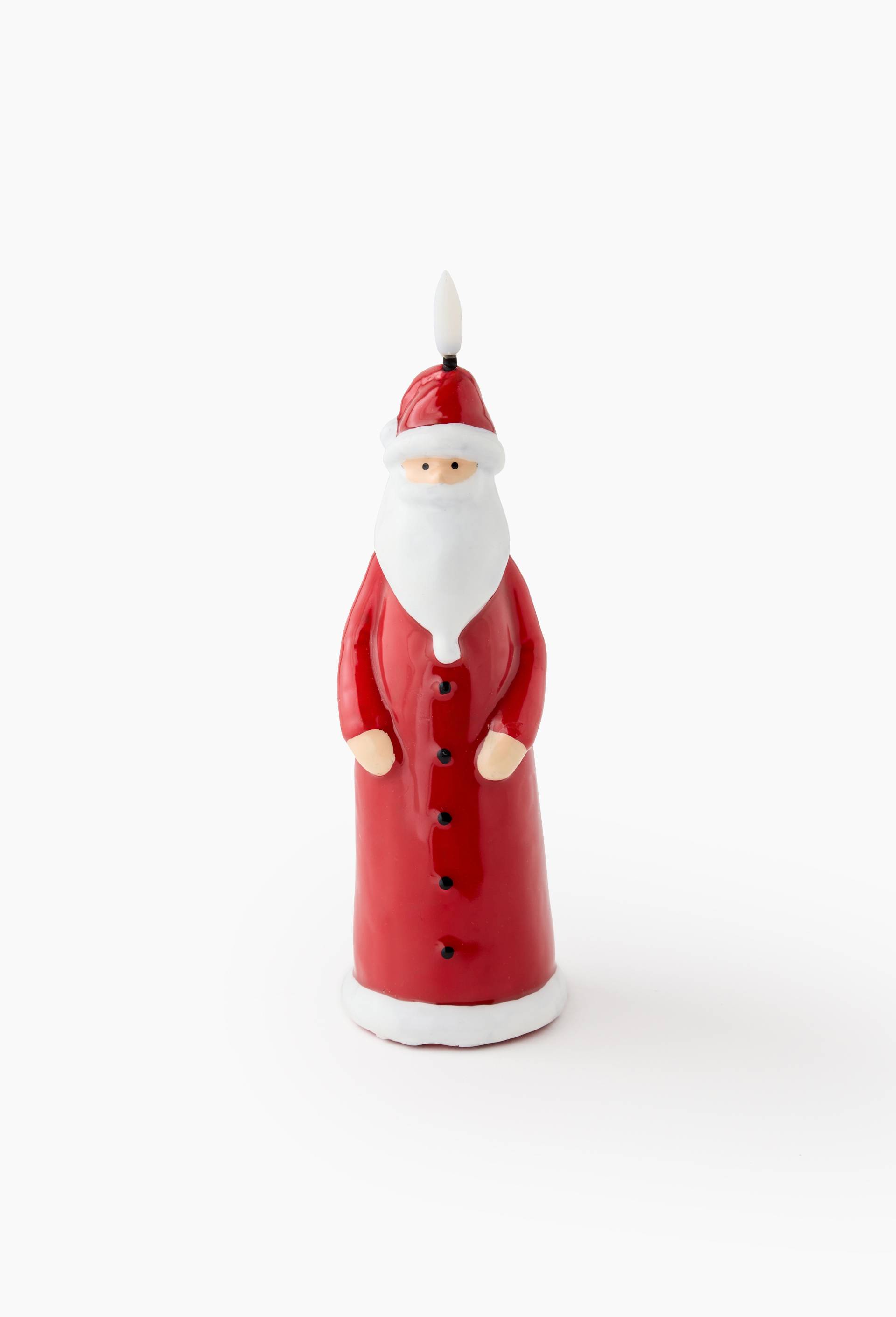 Bougie p&egrave;re No&euml;l led, D6,5 x H21,5 cm, en cire, Rouge, large image number 0