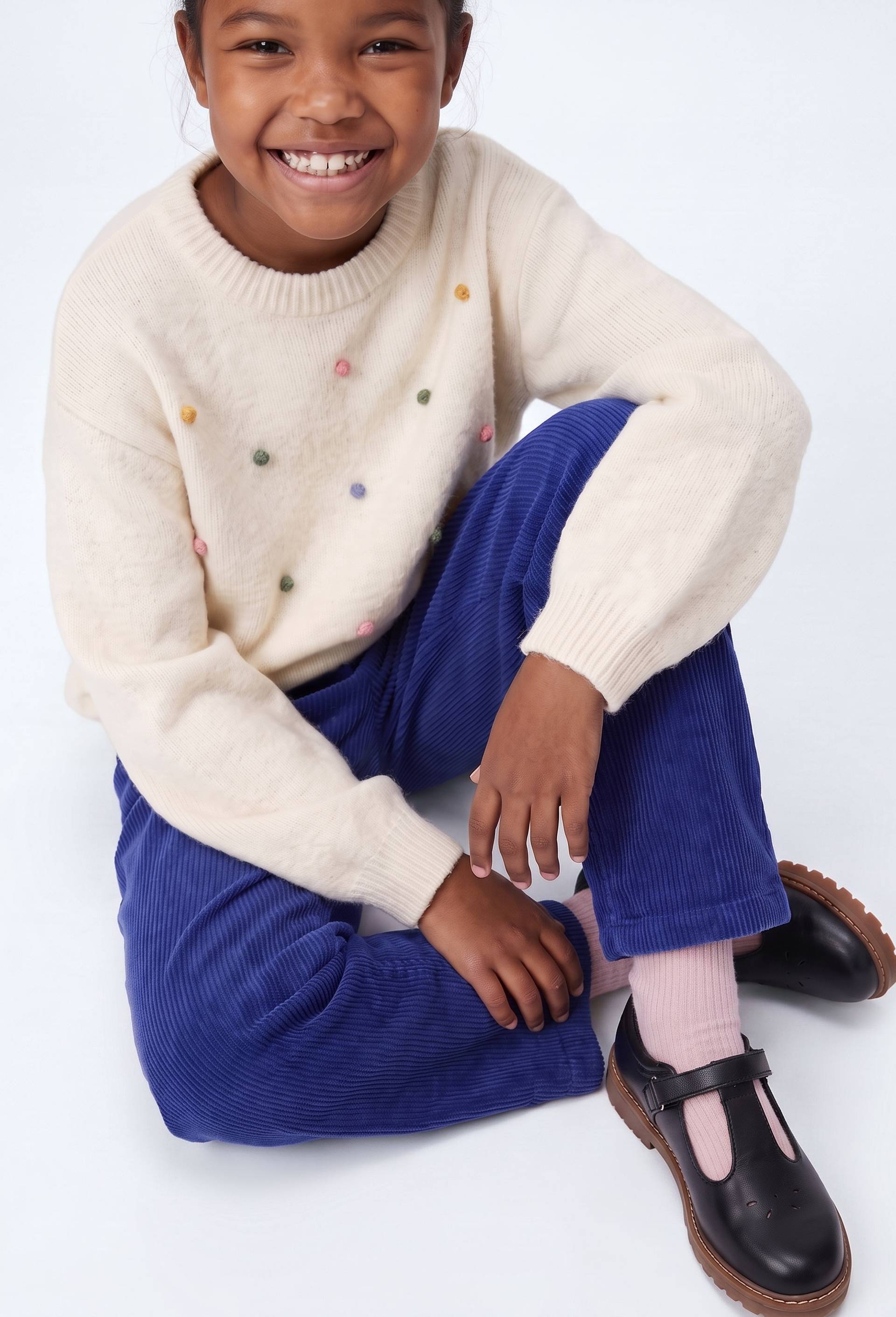 Pantalon large en velours, Bleu, large image number 0