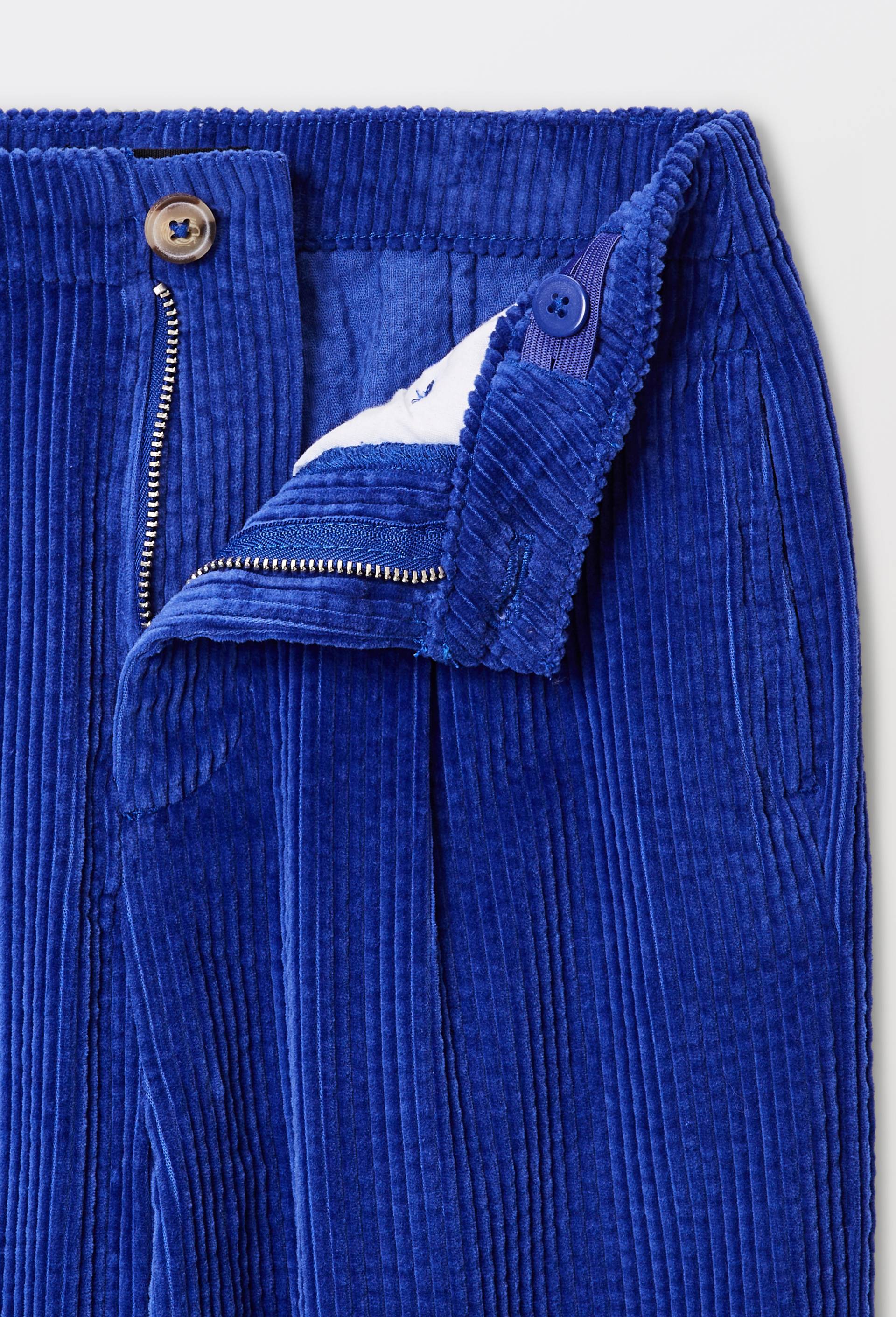 Pantalon large en velours, Bleu, large image number 4.0