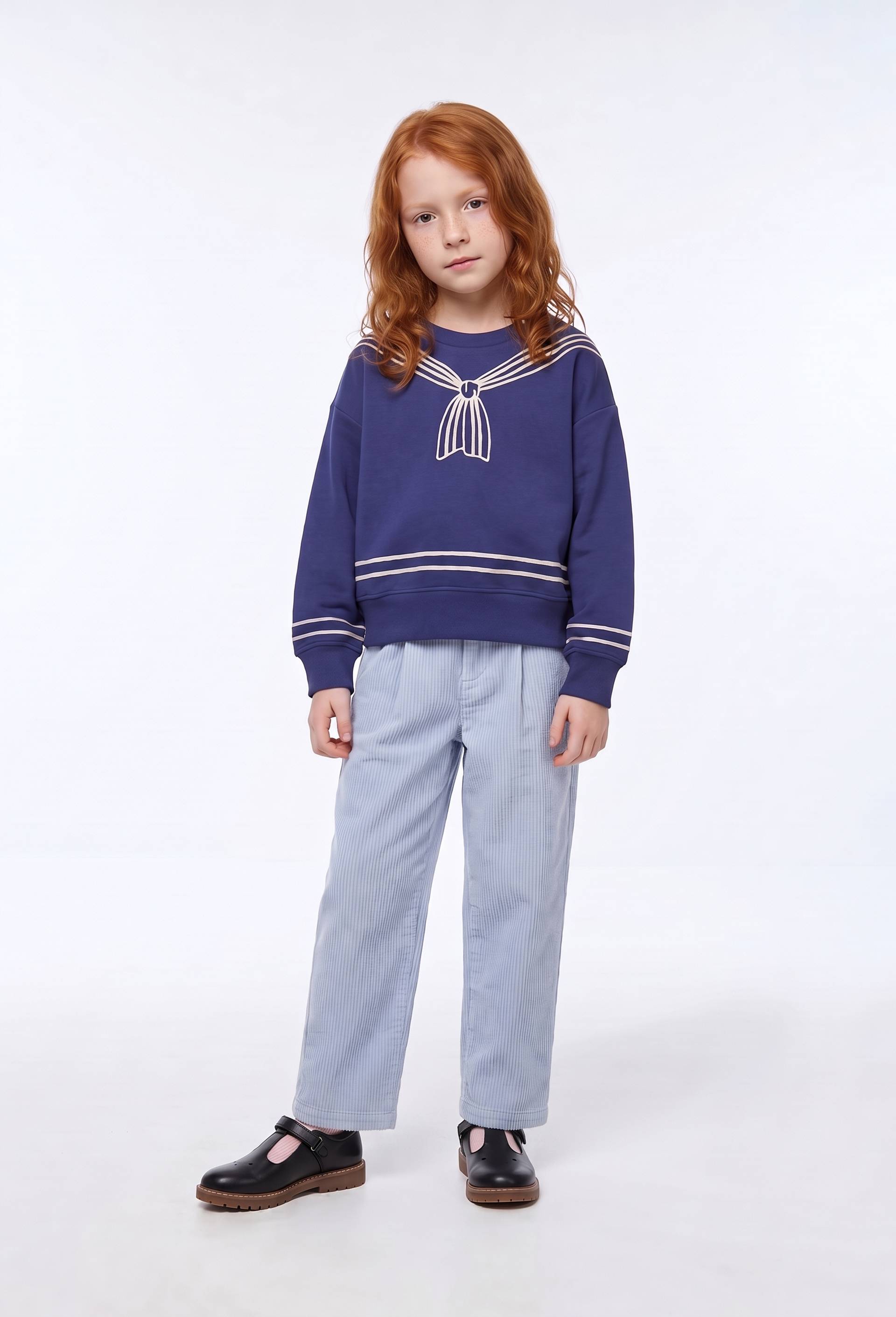 Pantalon large en velours, Bleu, large image number 1.0