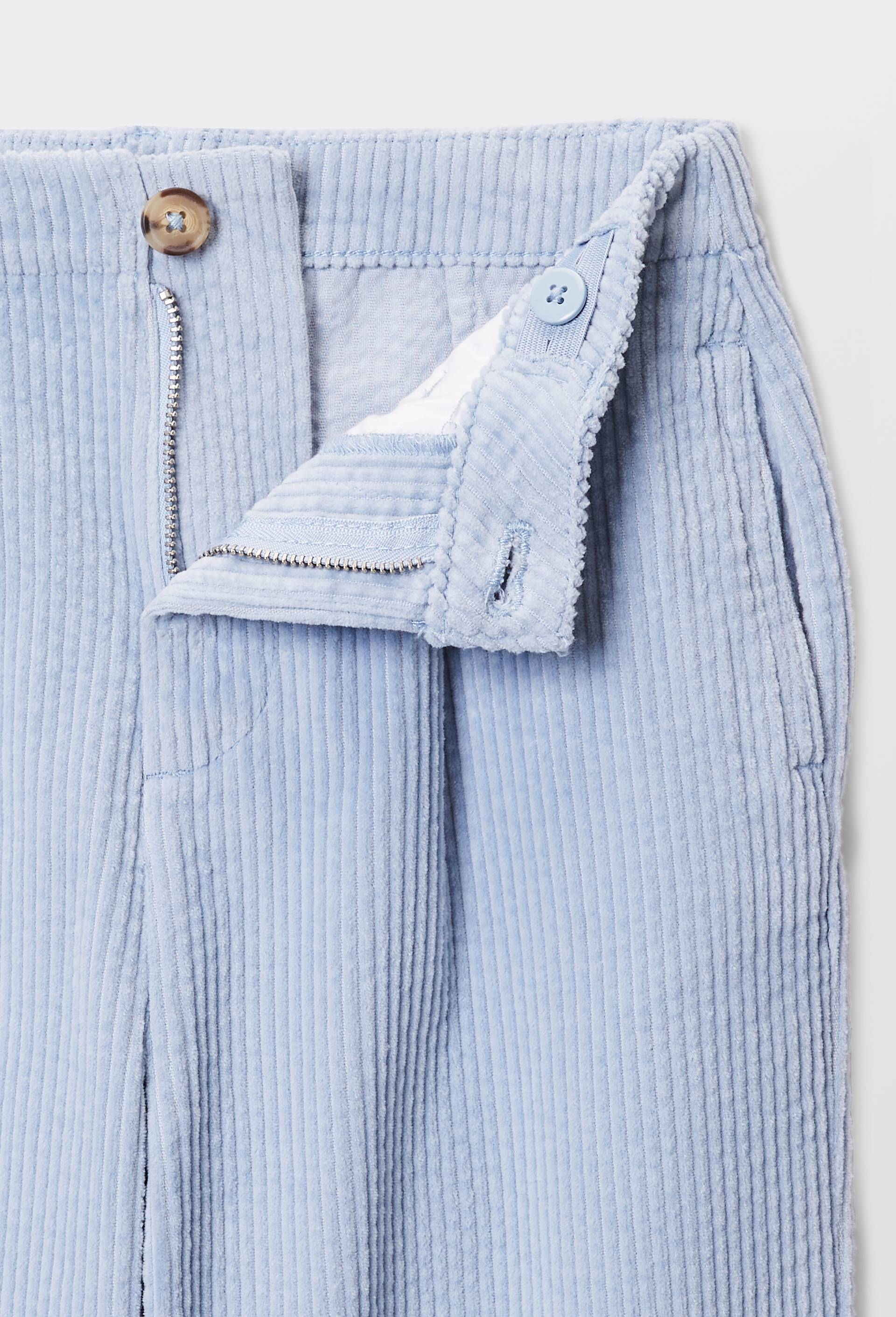 Pantalon large en velours, Bleu, large image number 4.0