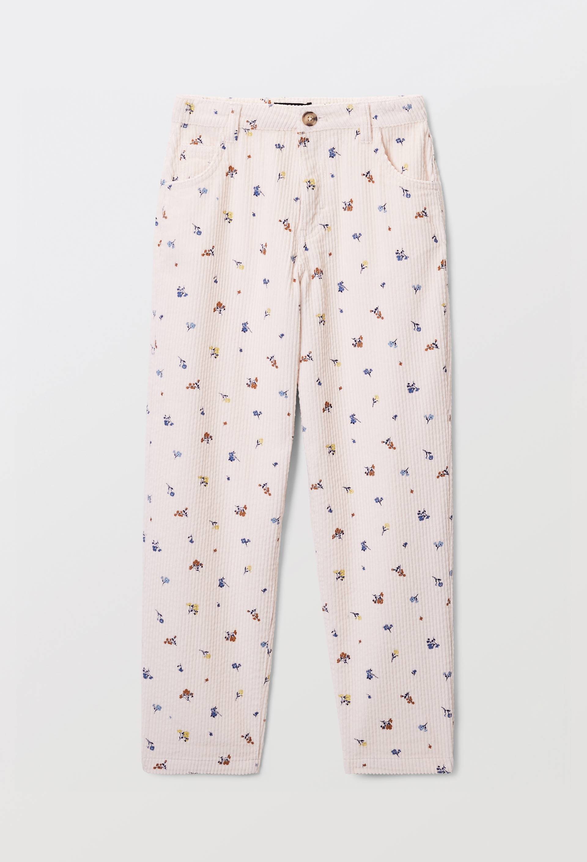 Pantalon en velours c&ocirc;tel&eacute; imprim&eacute;, Beige clair, large image number 2
