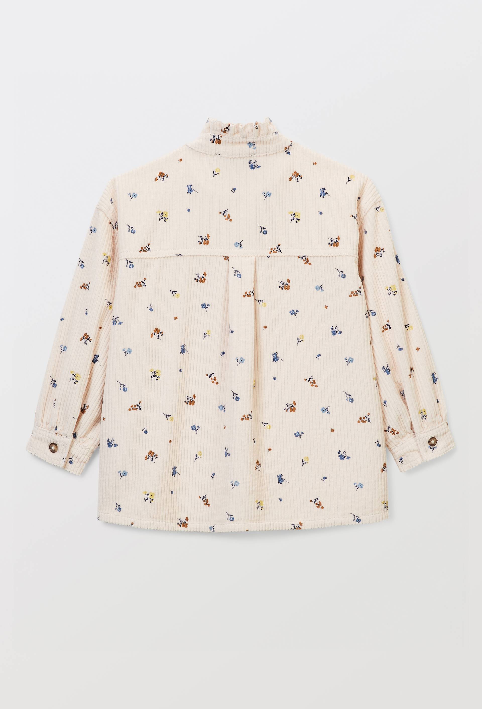 Blouse en velours c&ocirc;tel&eacute; imprim&eacute;e, Beige clair, large image number 1