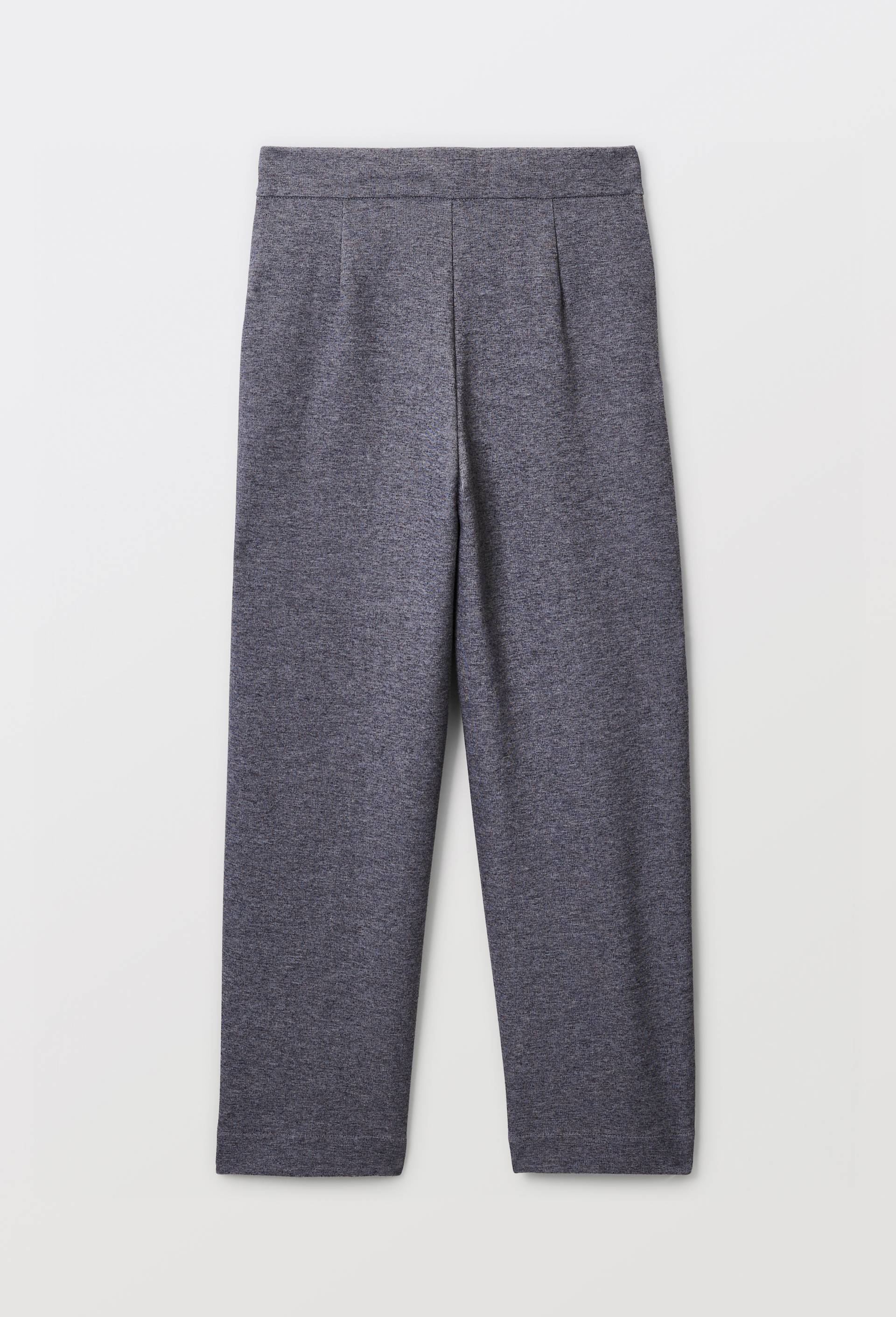 Pantalon uni en maille contenant du coton, Gris, large image number 2.0