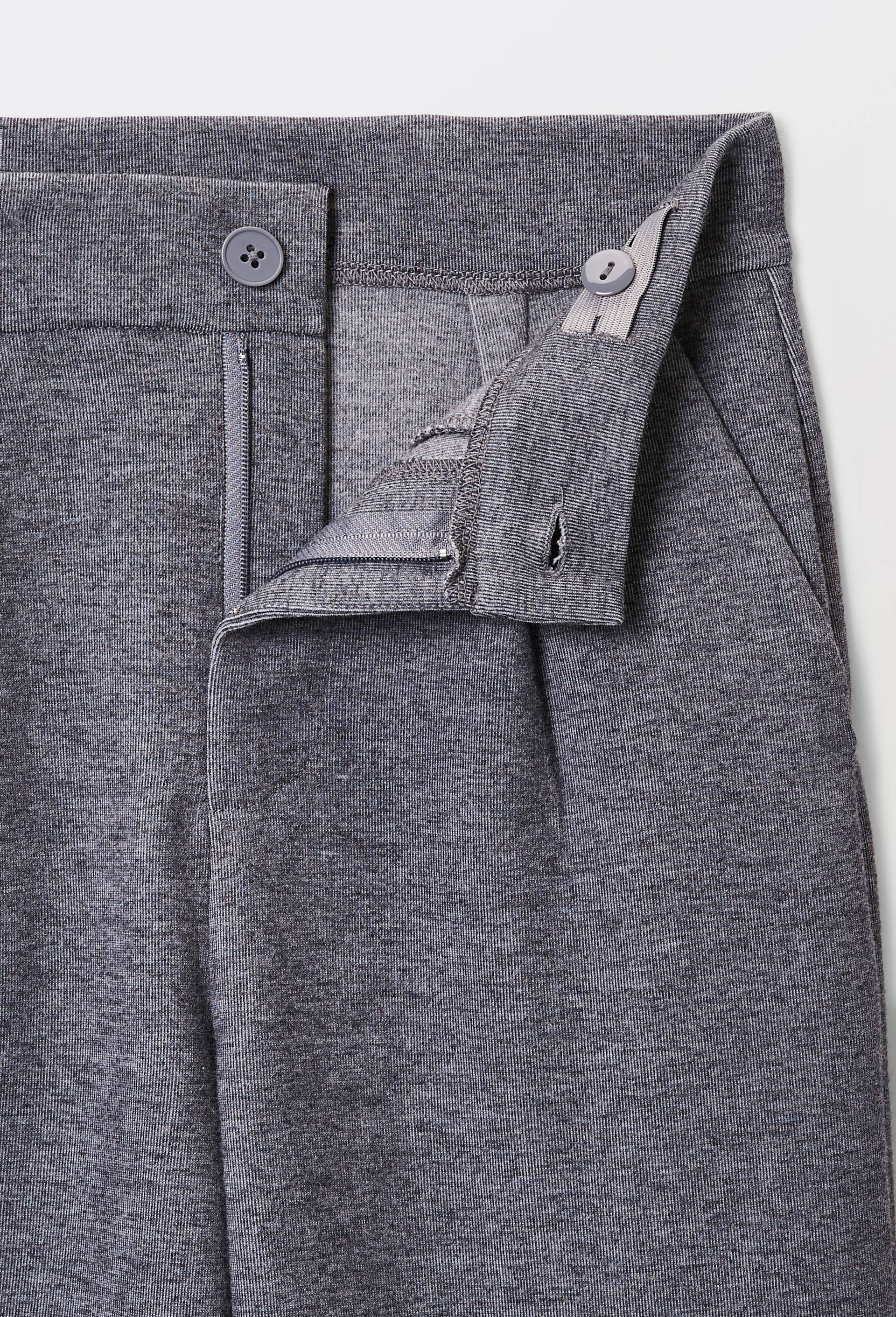 Pantalon uni en maille contenant du coton, Gris, large image number 3