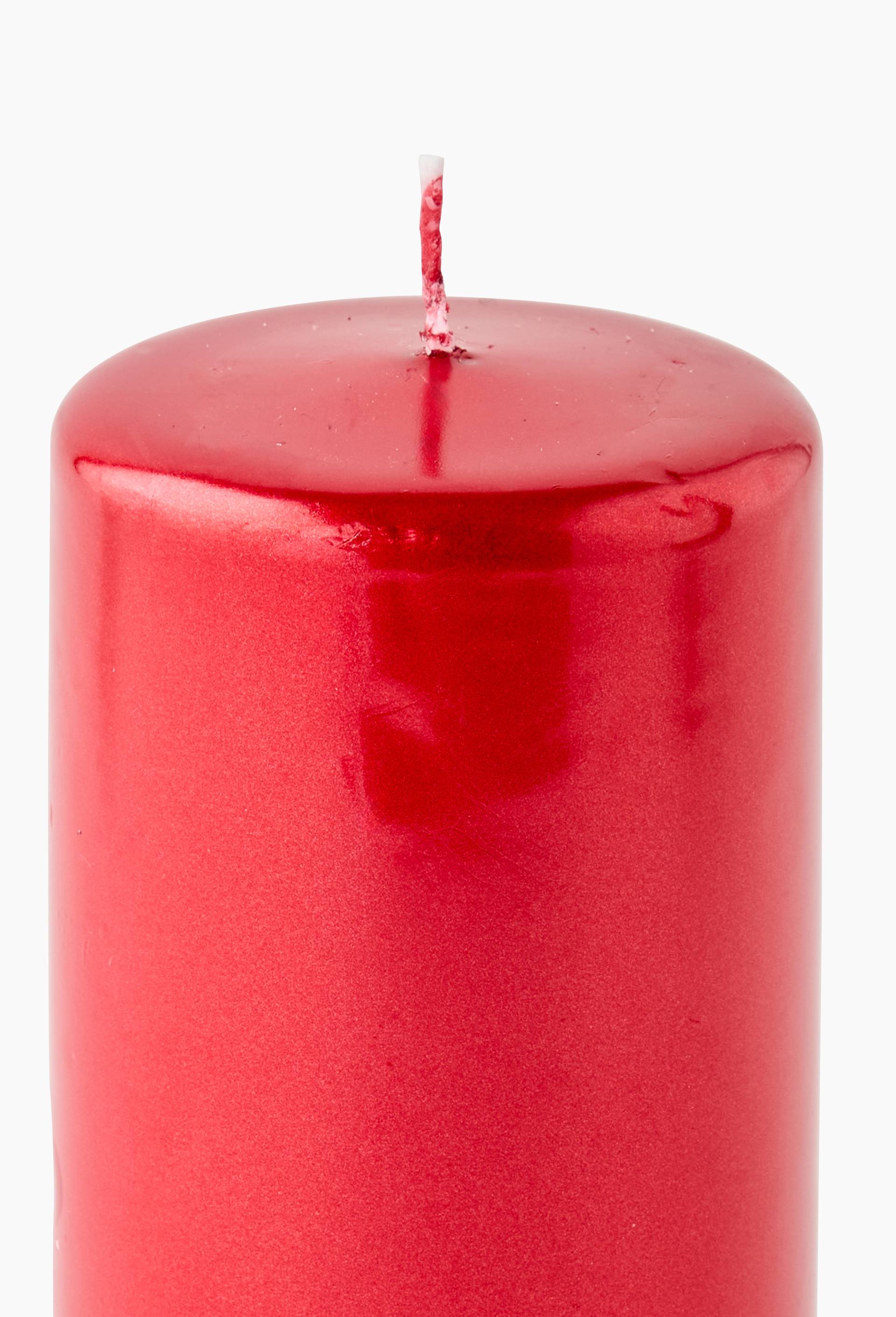 Bougie, 6x13cm, en cire, Rouge, large image number 1
