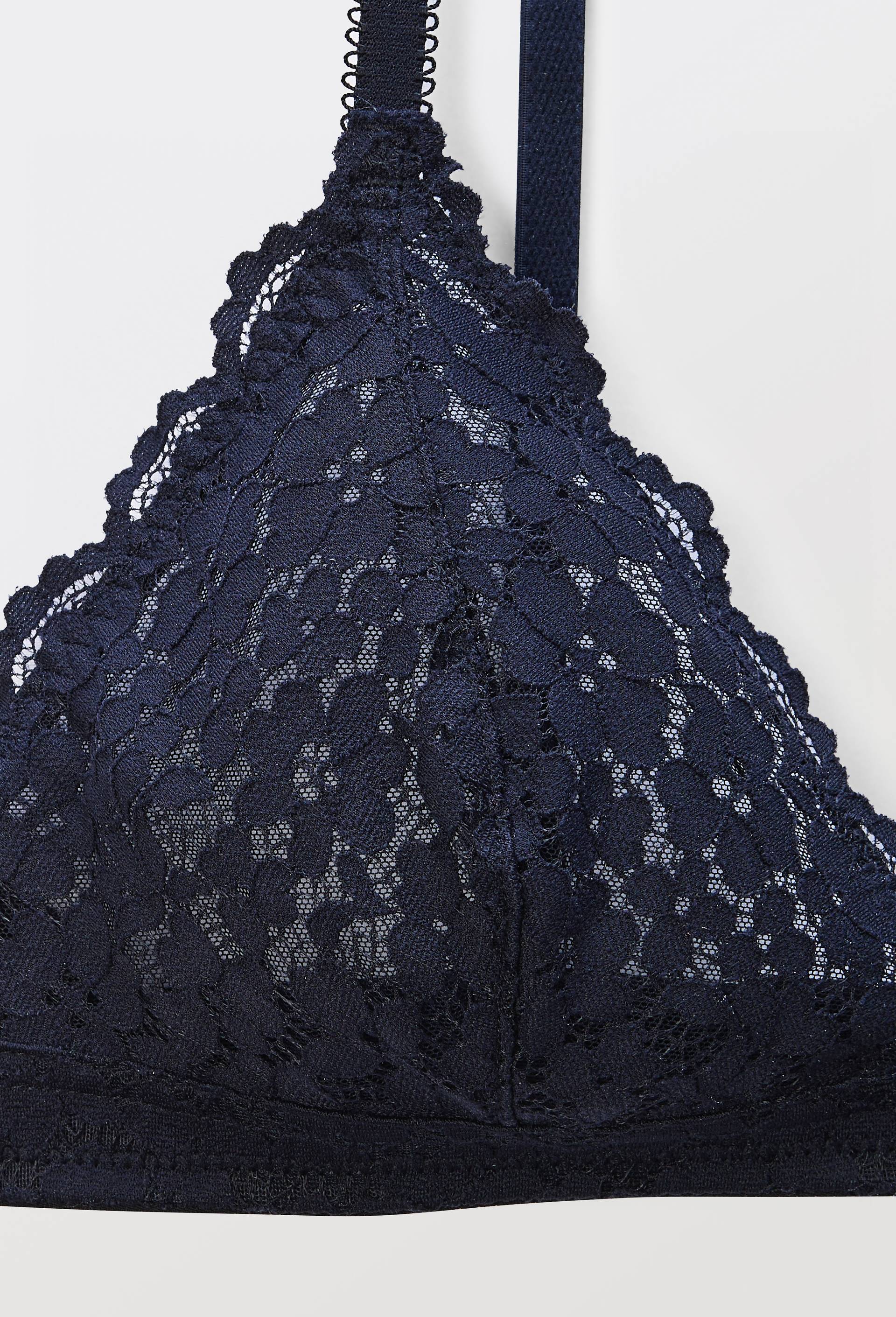 Soutien-gorge triangle CAMILLA en dentelle, Bleu fonc&eacute;, large image number 5