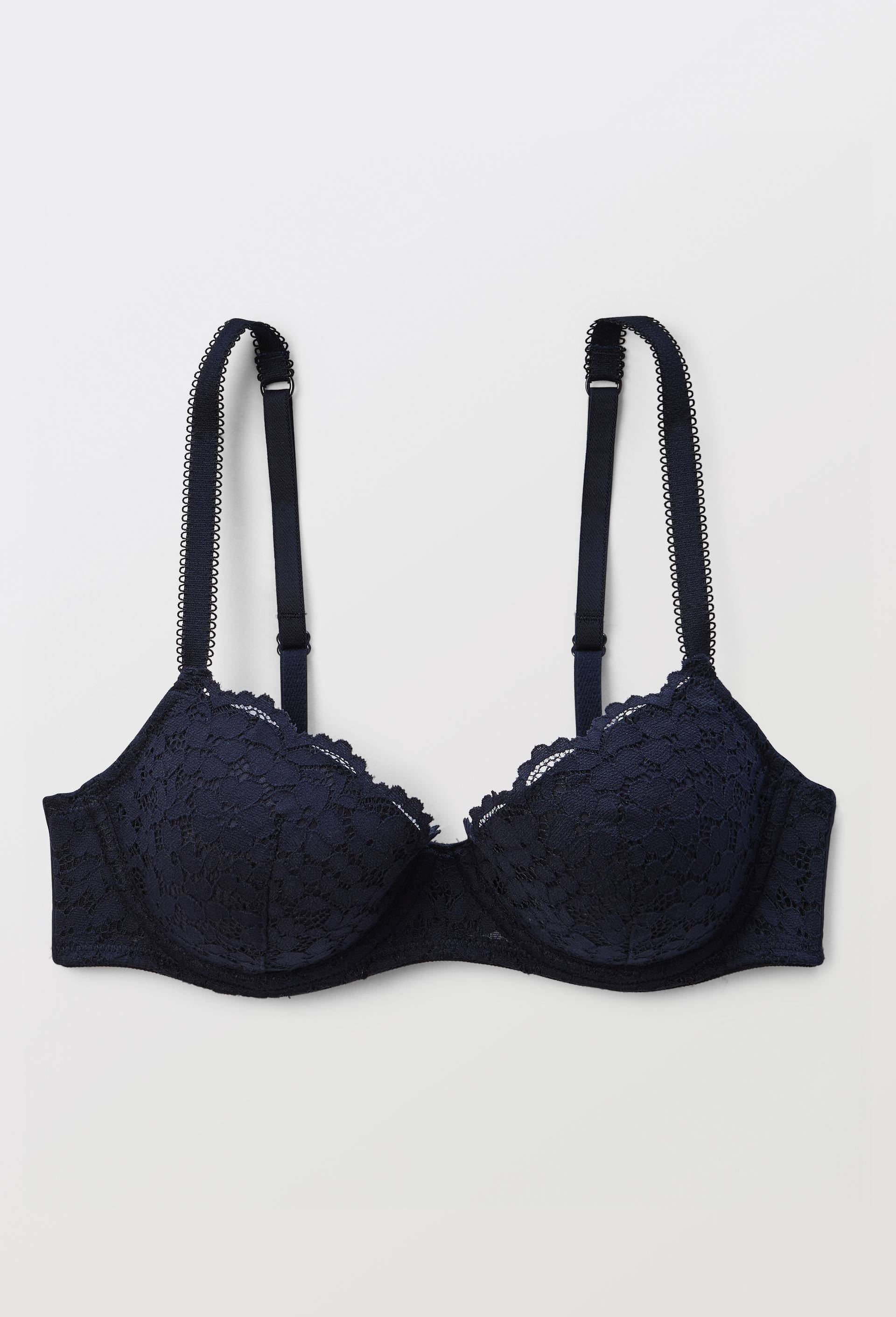 Soutien-gorge corbeille padd&eacute; CAMILLA en dentelle, Bleu fonc&eacute;, large image number 2