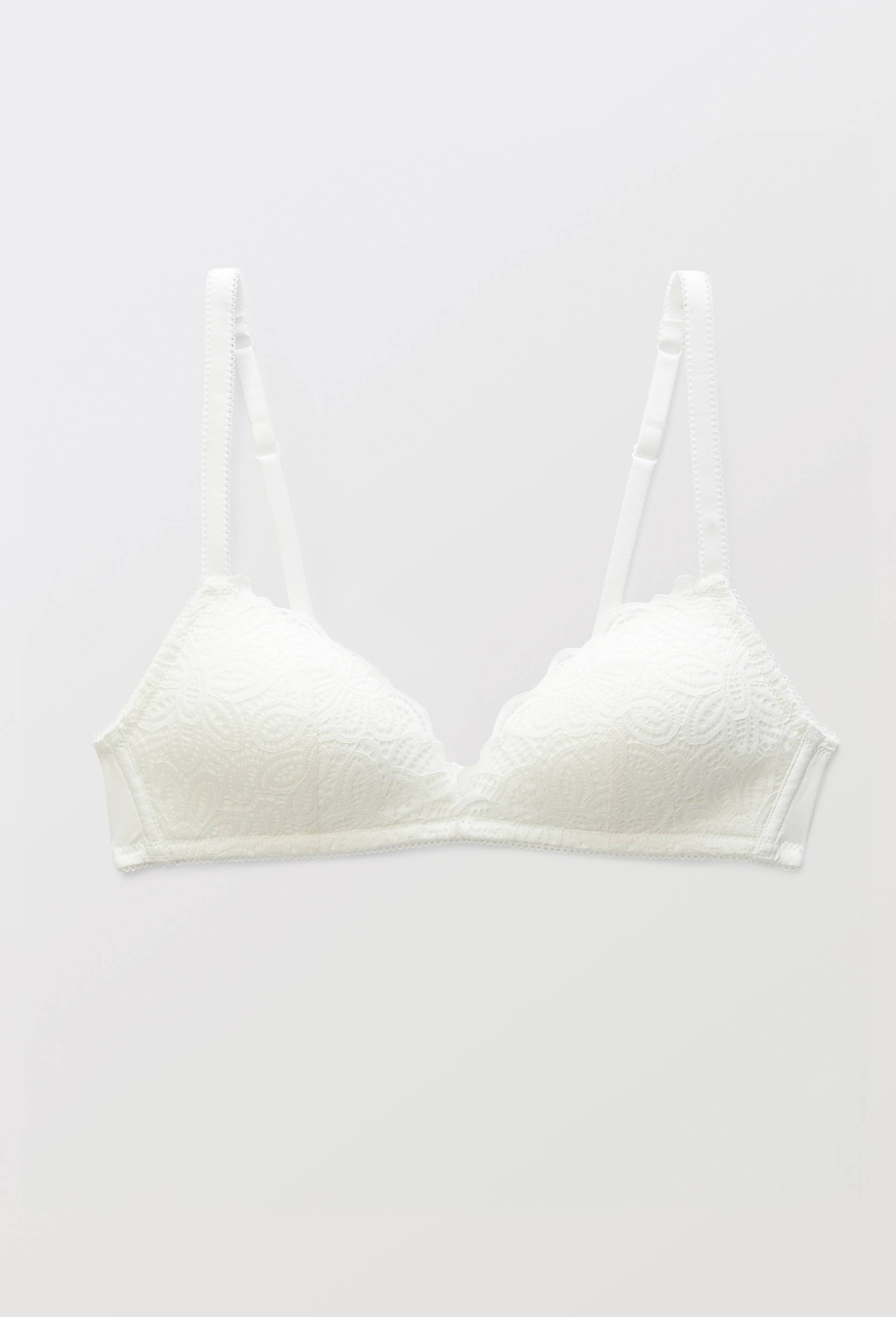 Soutien-gorge triangle padd&eacute; VERA en dentelle, Ecru, large image number 2.0